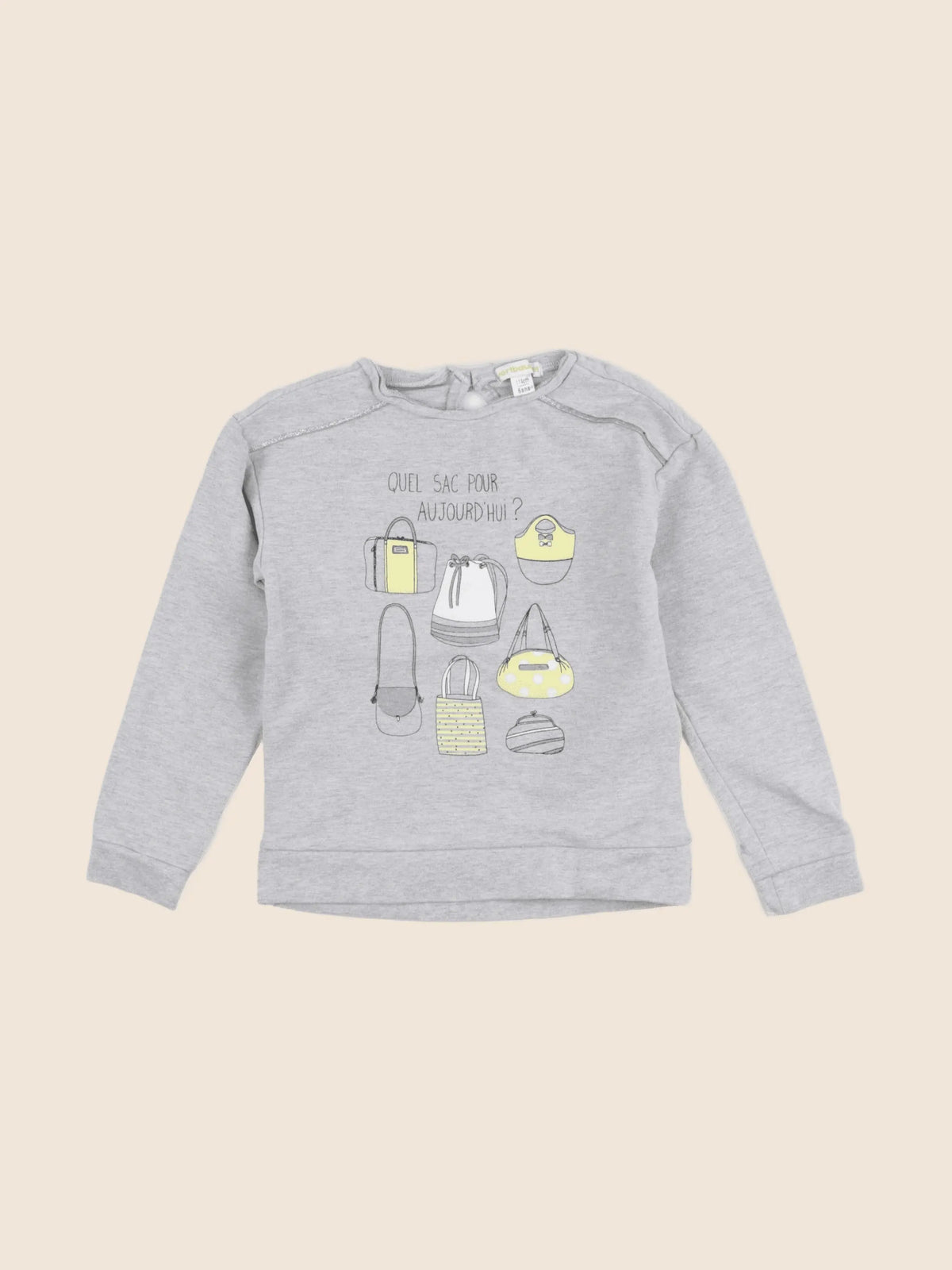 Vertbaudet - sweat gris, argent - 6 ans