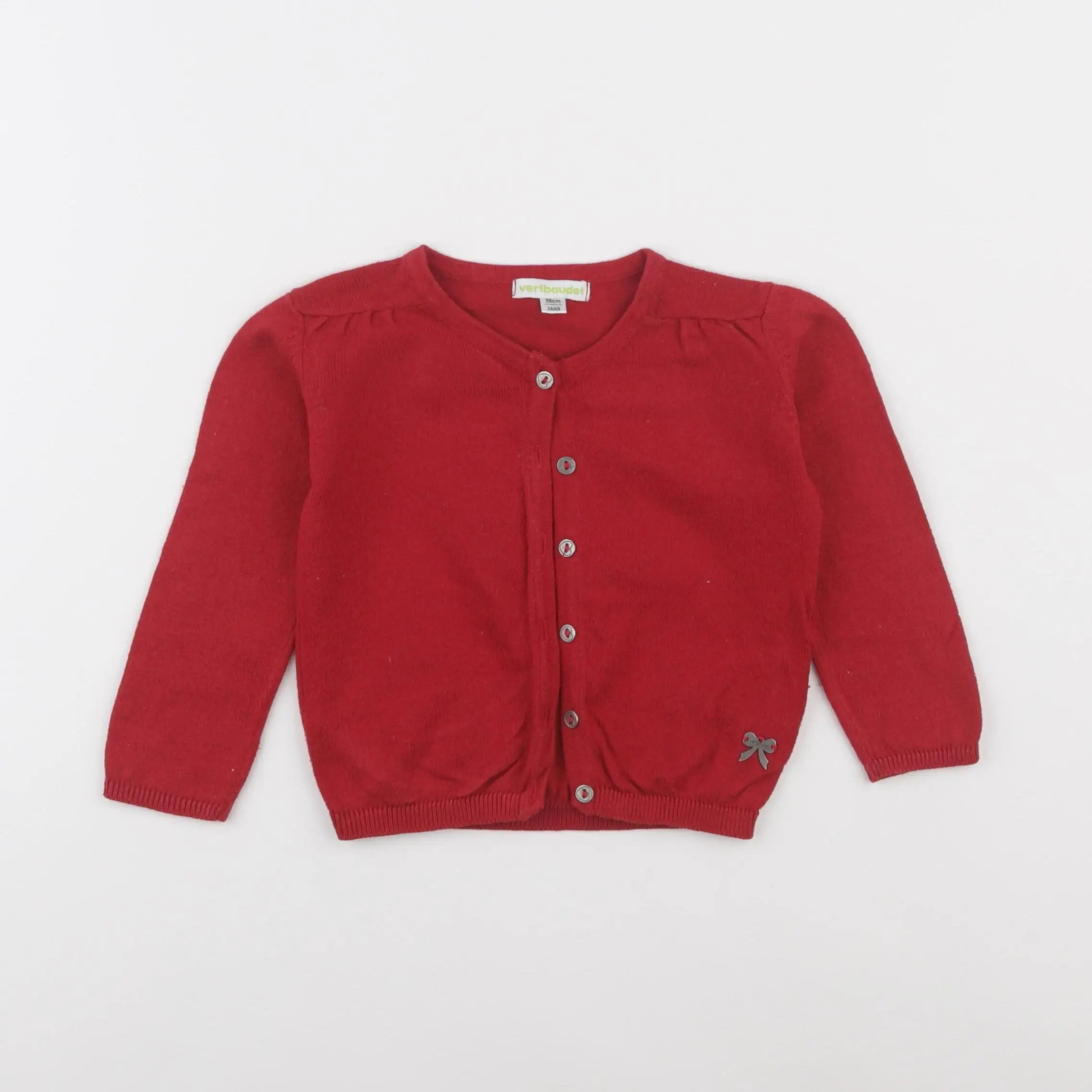 Vertbaudet - gilet rouge - 2 ans