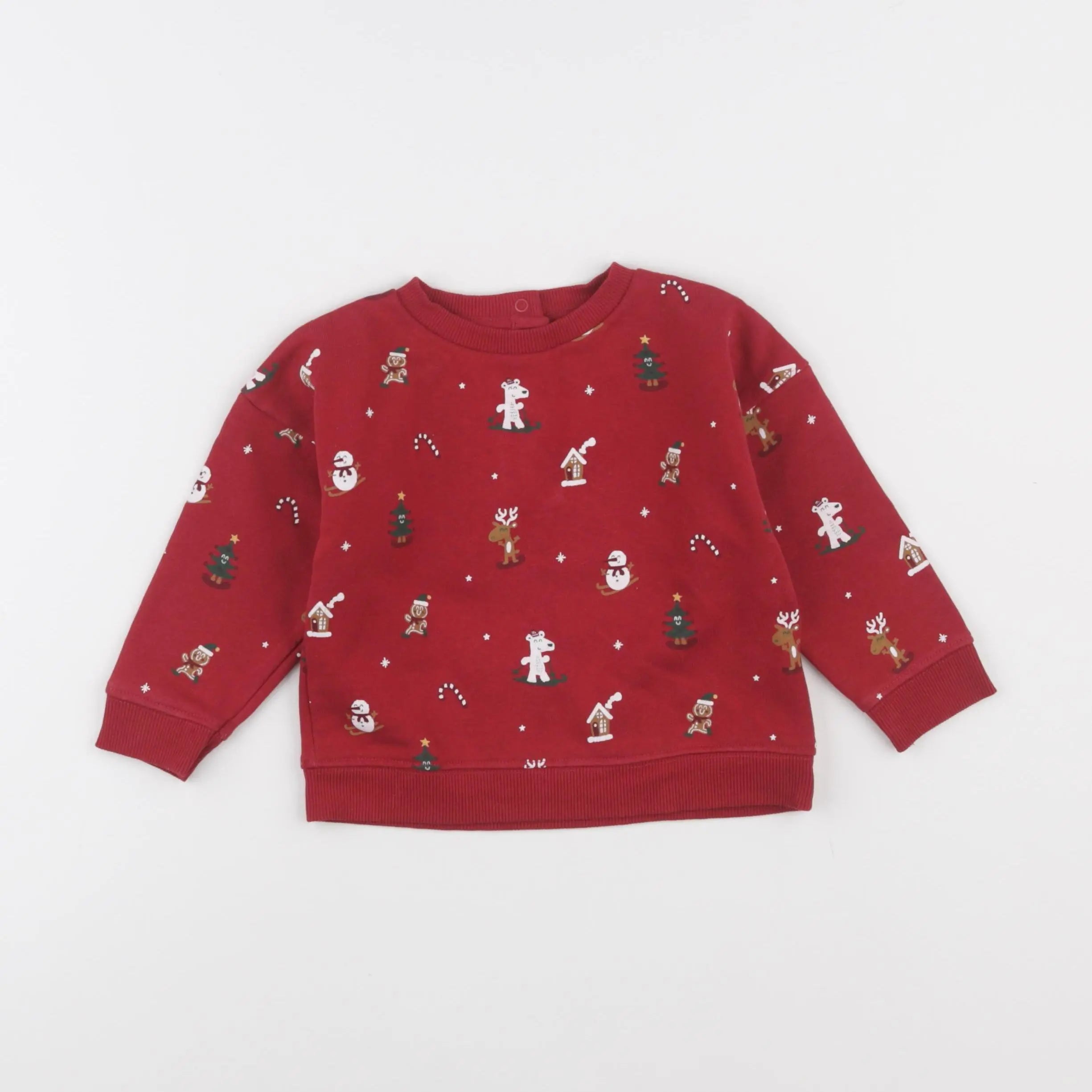 Vertbaudet - sweat rouge - 18 mois