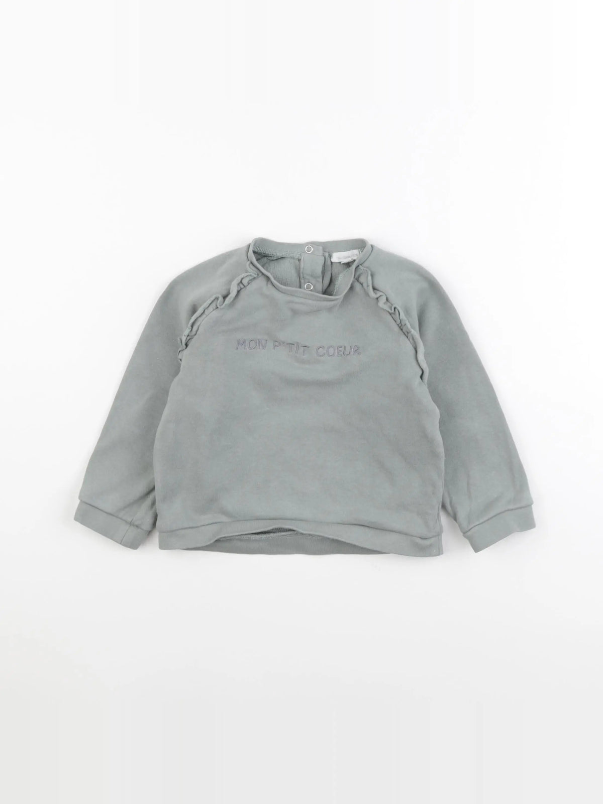 Vertbaudet - sweat vert - 24 mois
