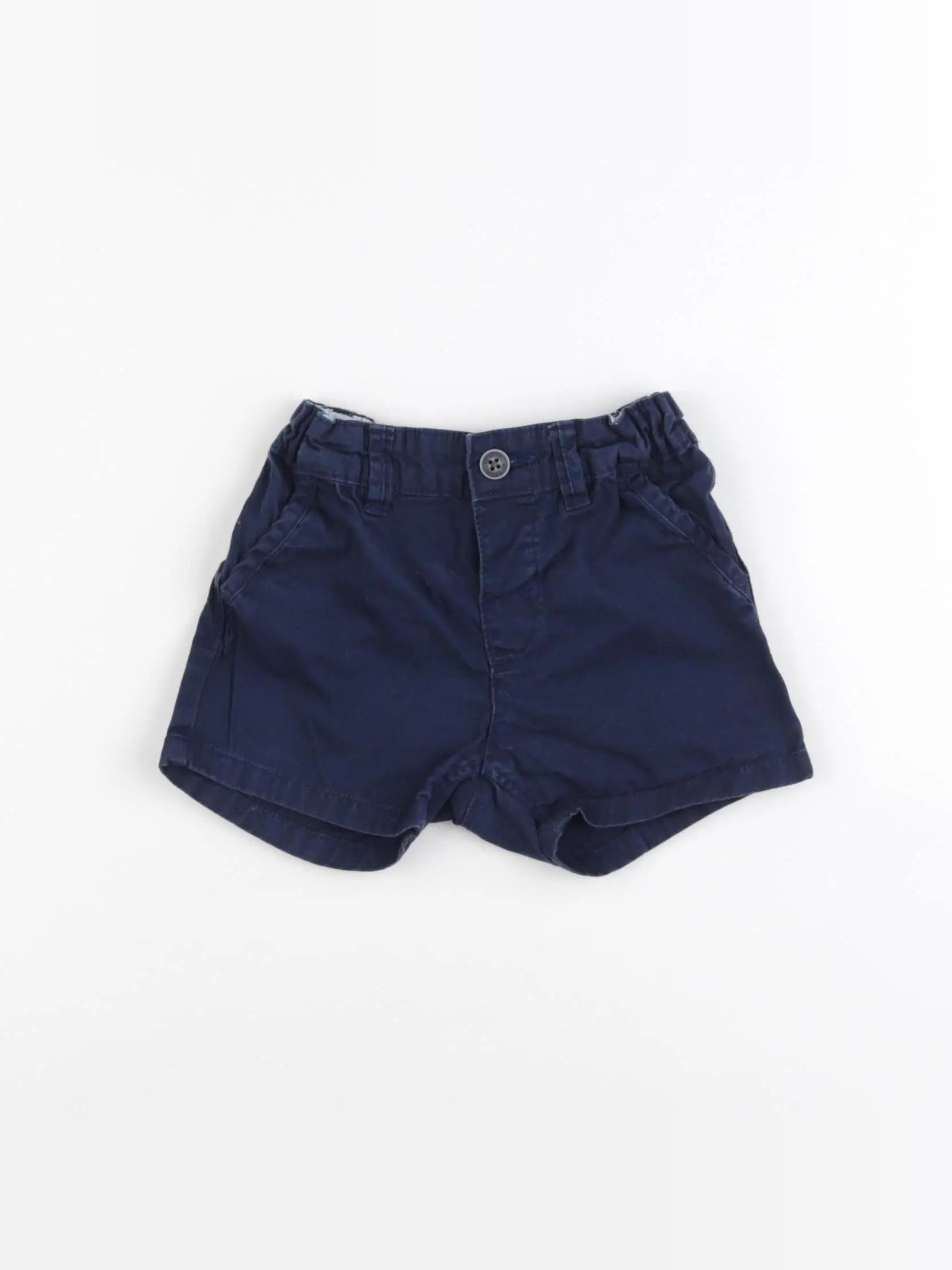 H&M - short bleu - 6/9 mois