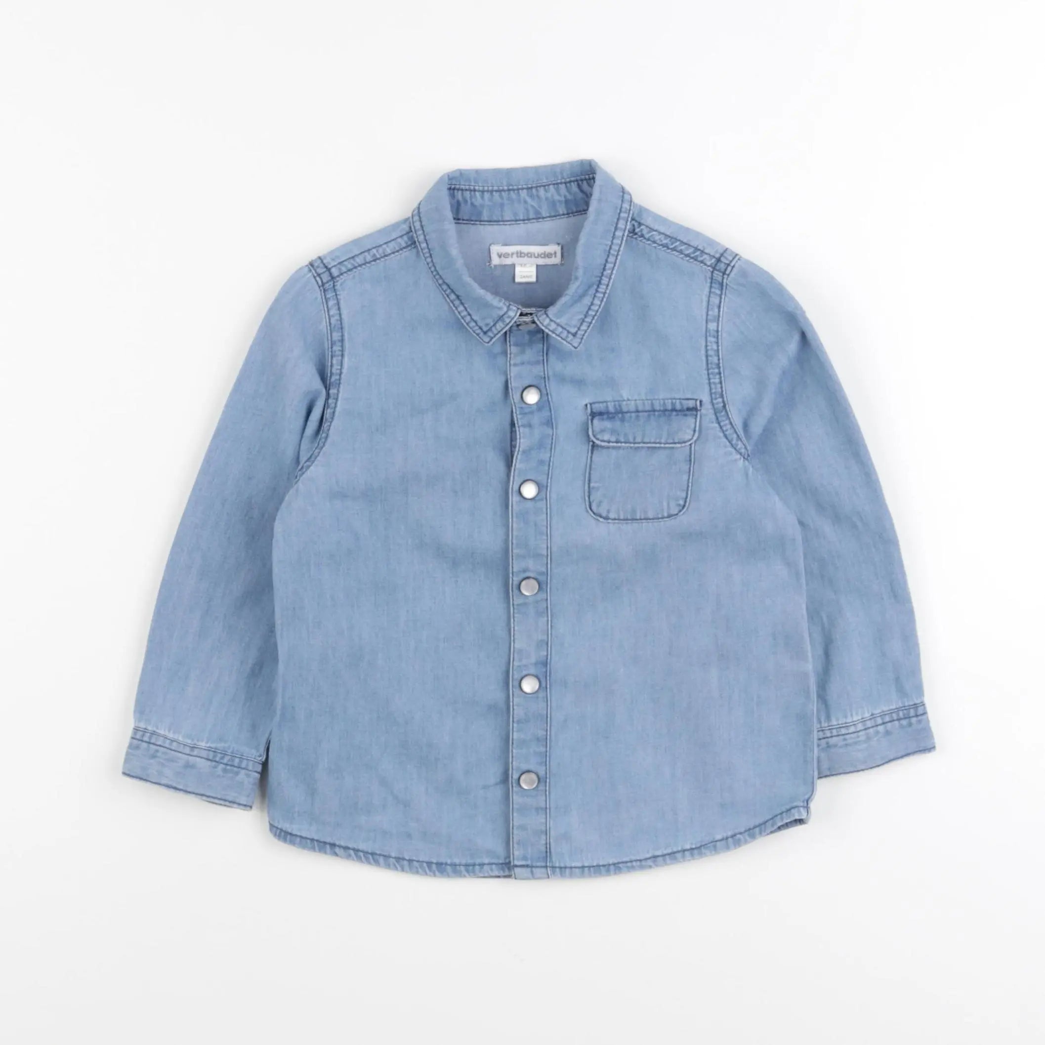 Vertbaudet - chemise bleu - 2 ans