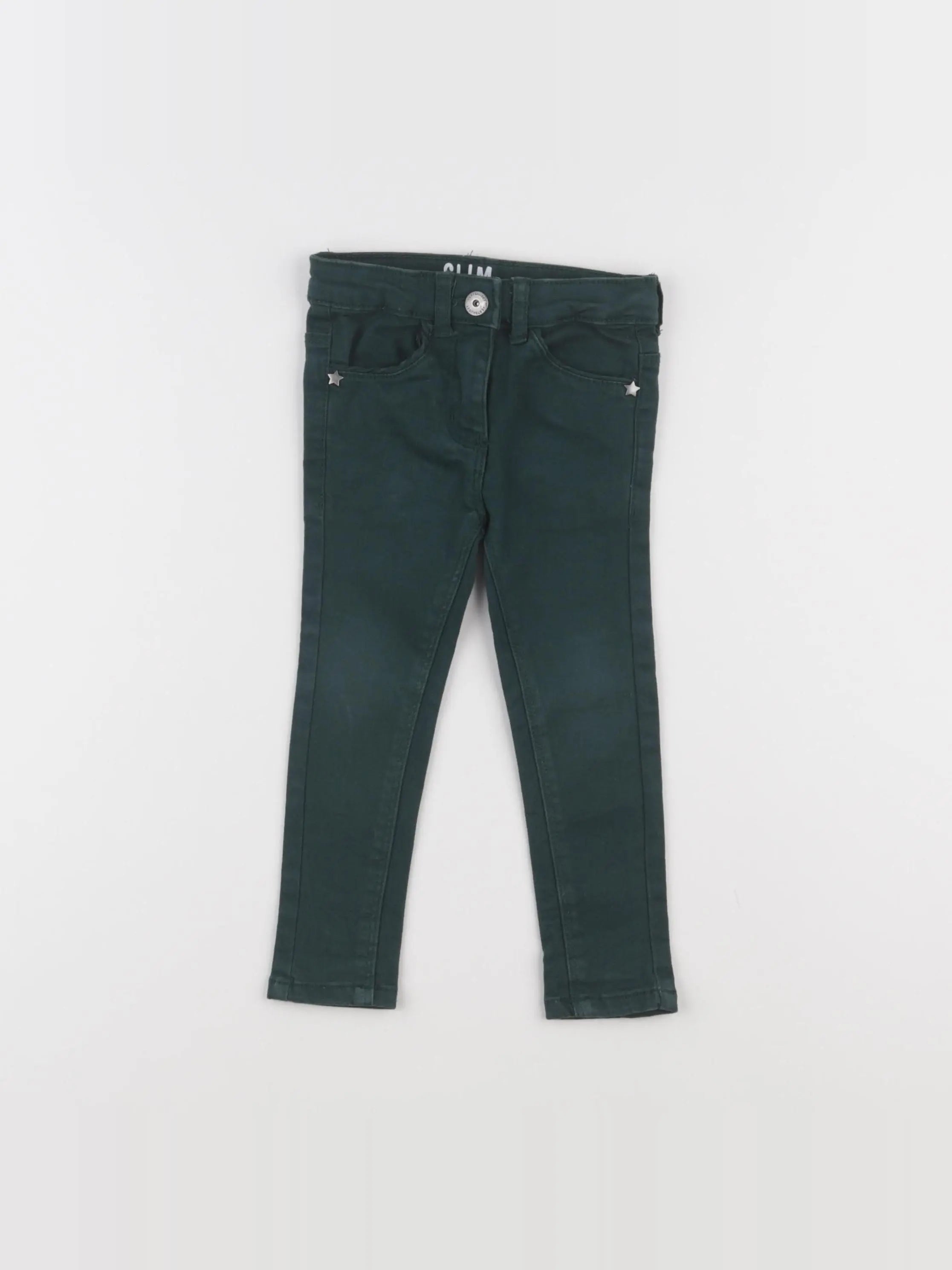 Vertbaudet - pantalon vert - 2 ans