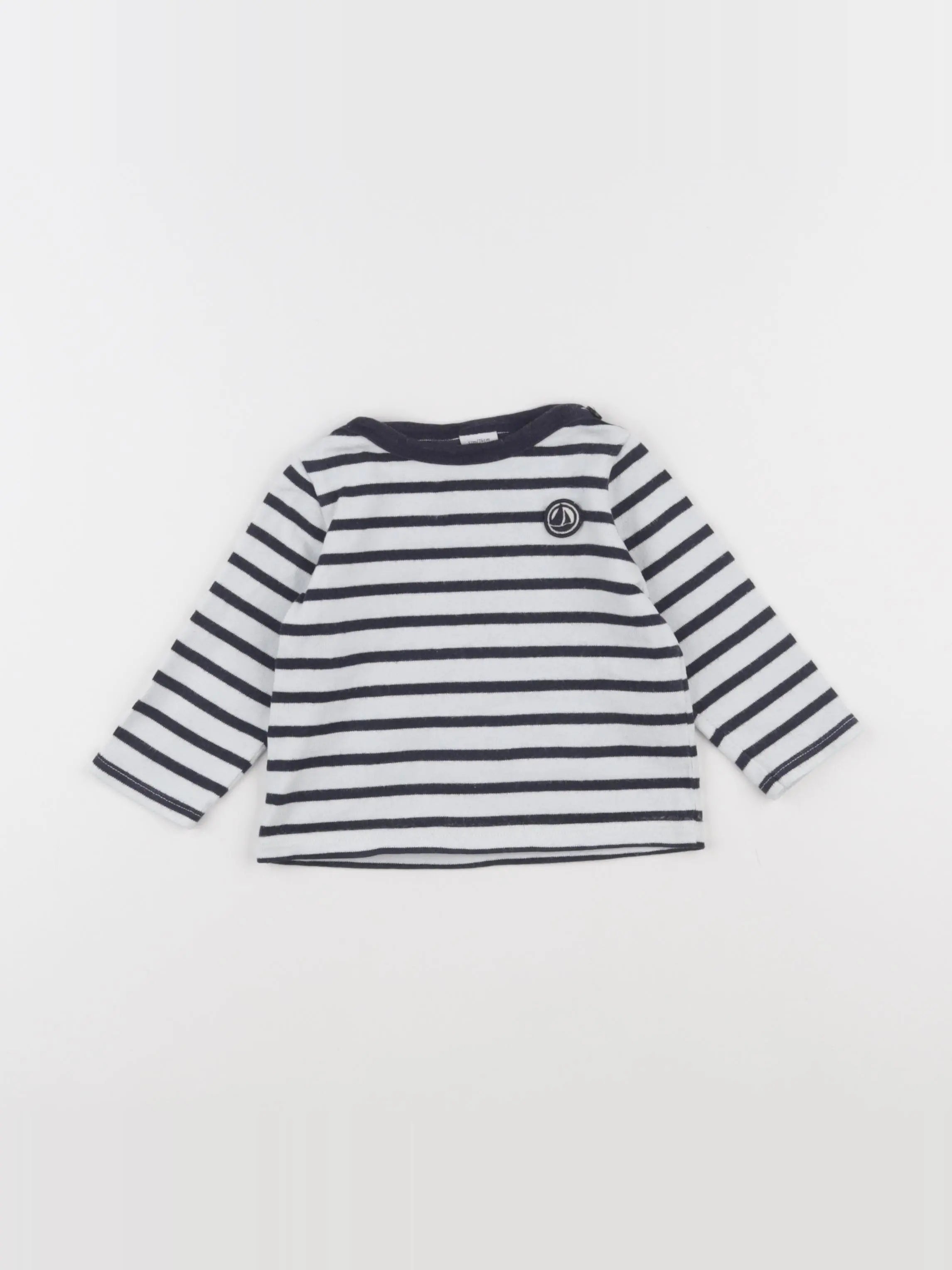 Petit Bateau - sweat blanc - 12 mois
