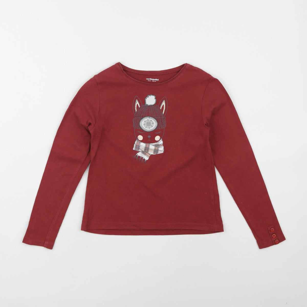 Vertbaudet - tee-shirt rouge - 8 ans
