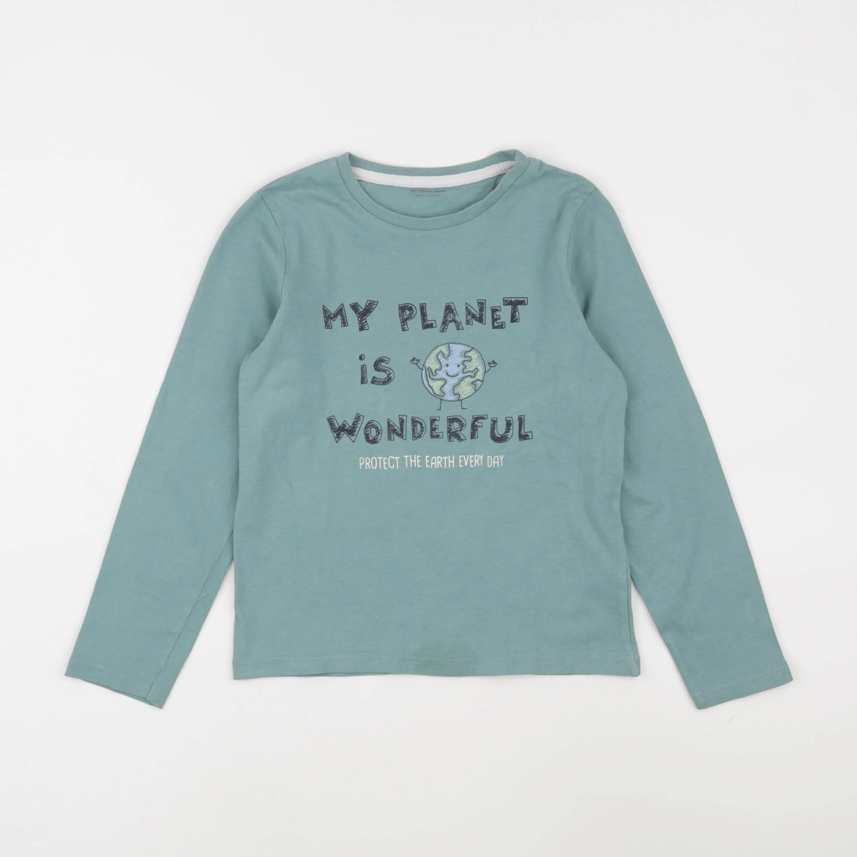 Vertbaudet - tee-shirt bleu - 8 ans