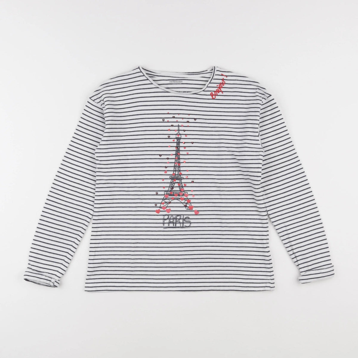 Vertbaudet - tee-shirt blanc, bleu - 12 ans