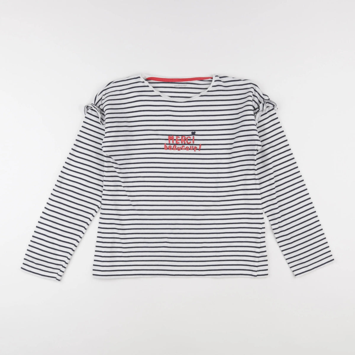 Vertbaudet - tee-shirt blanc, bleu - 12 ans