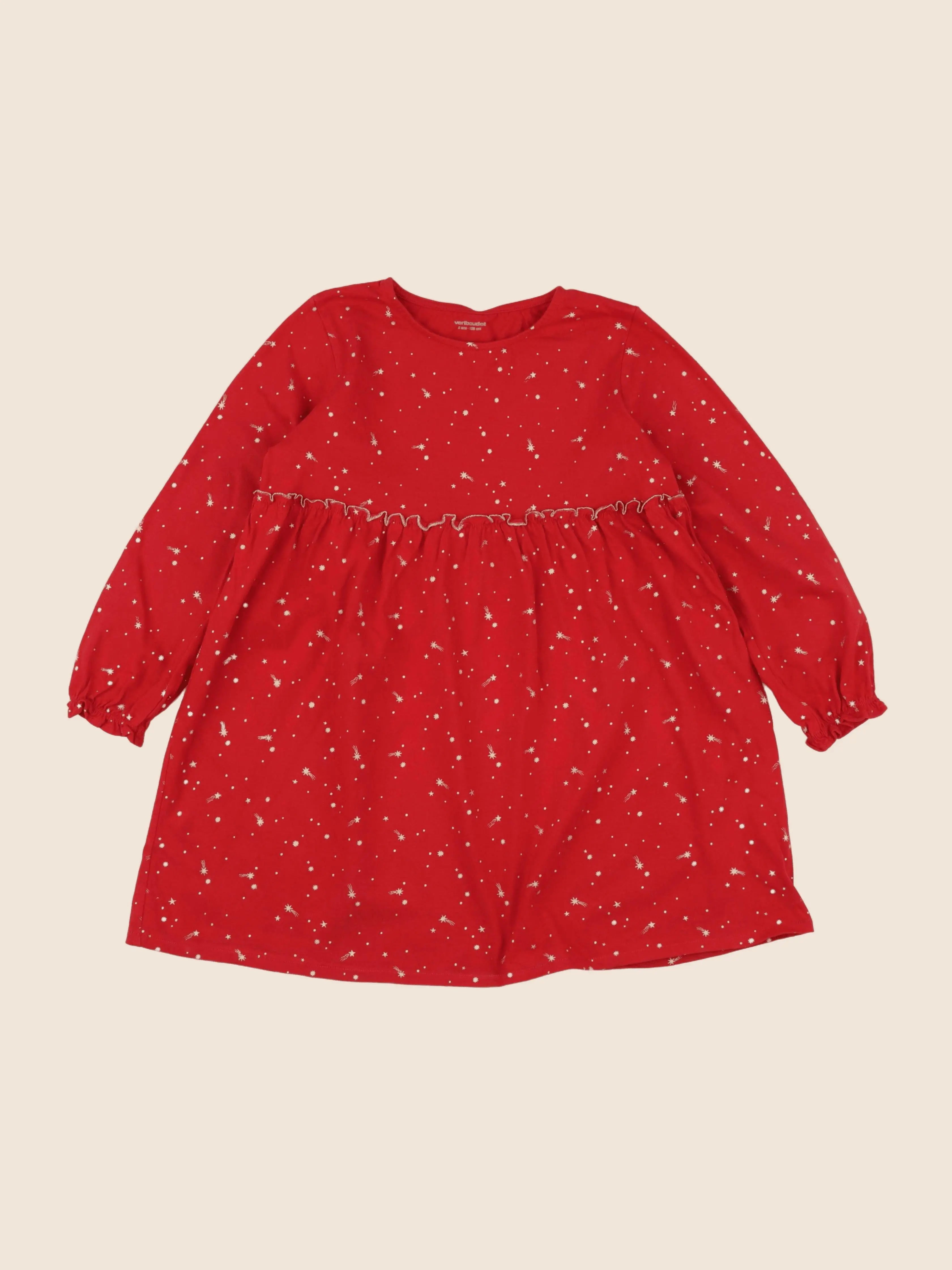 Vertbaudet - robe rouge - 8 ans