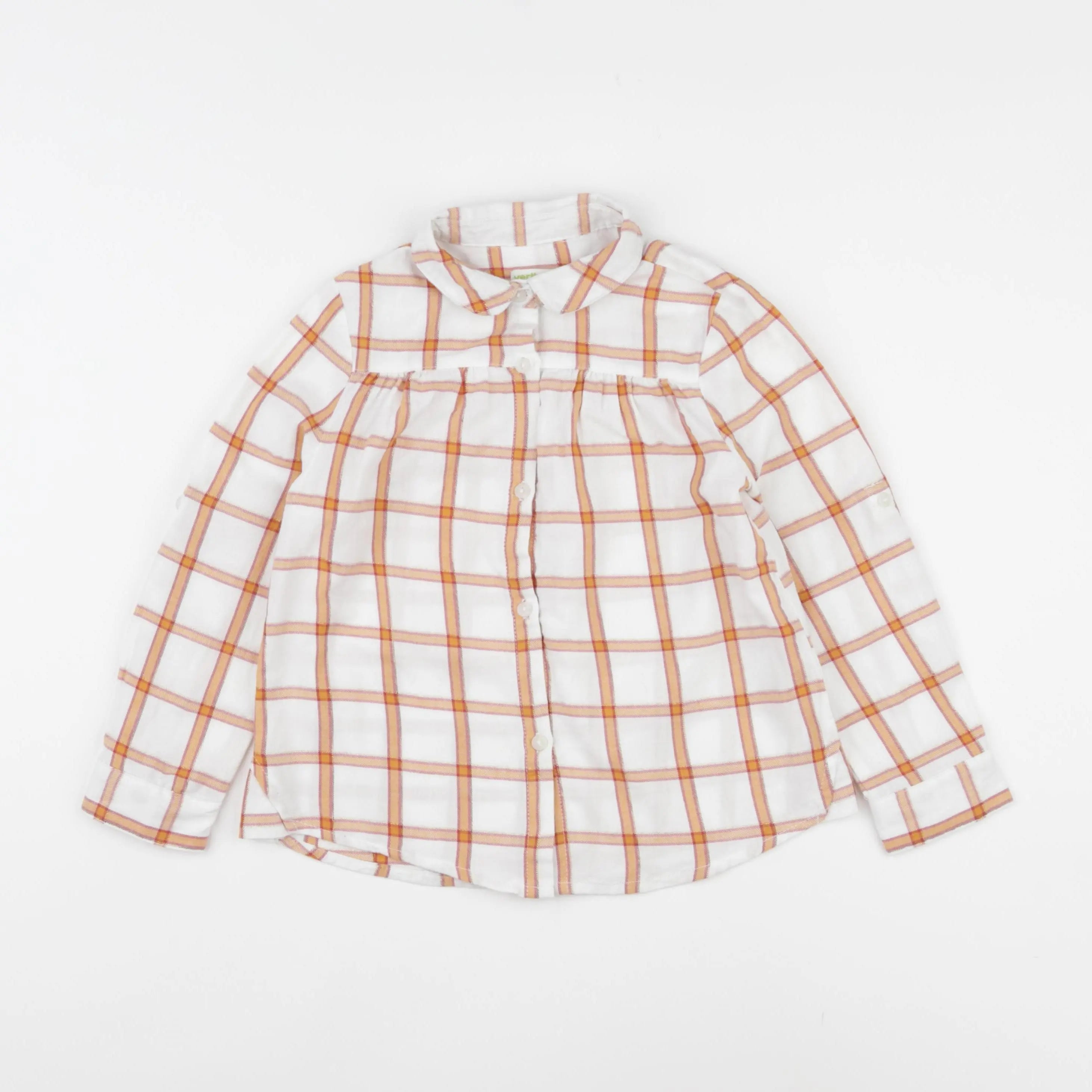 Vertbaudet - chemise blanc, orange - 5 ans