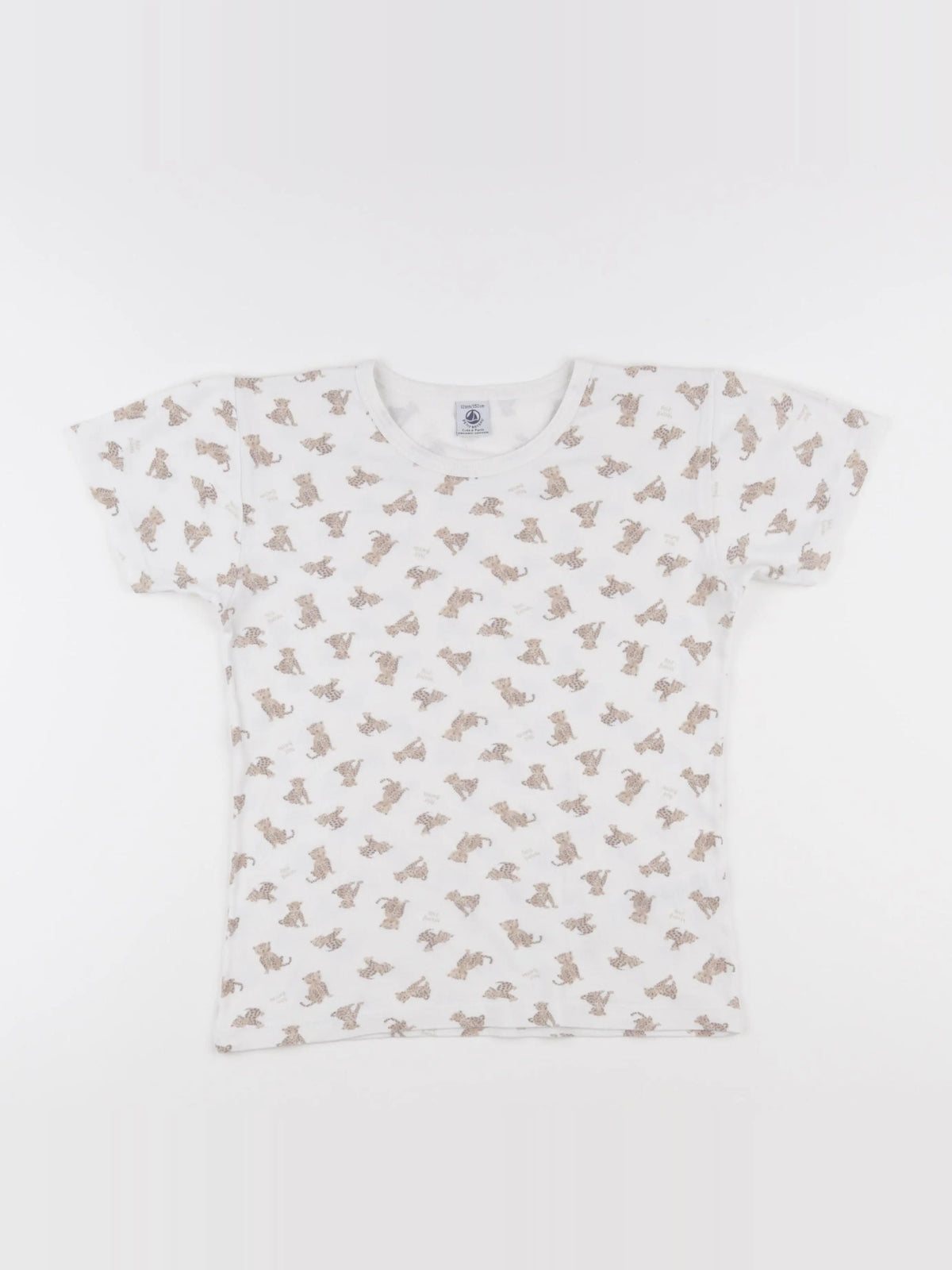 Petit Bateau - maillot de corps blanc, marron - 12 ans