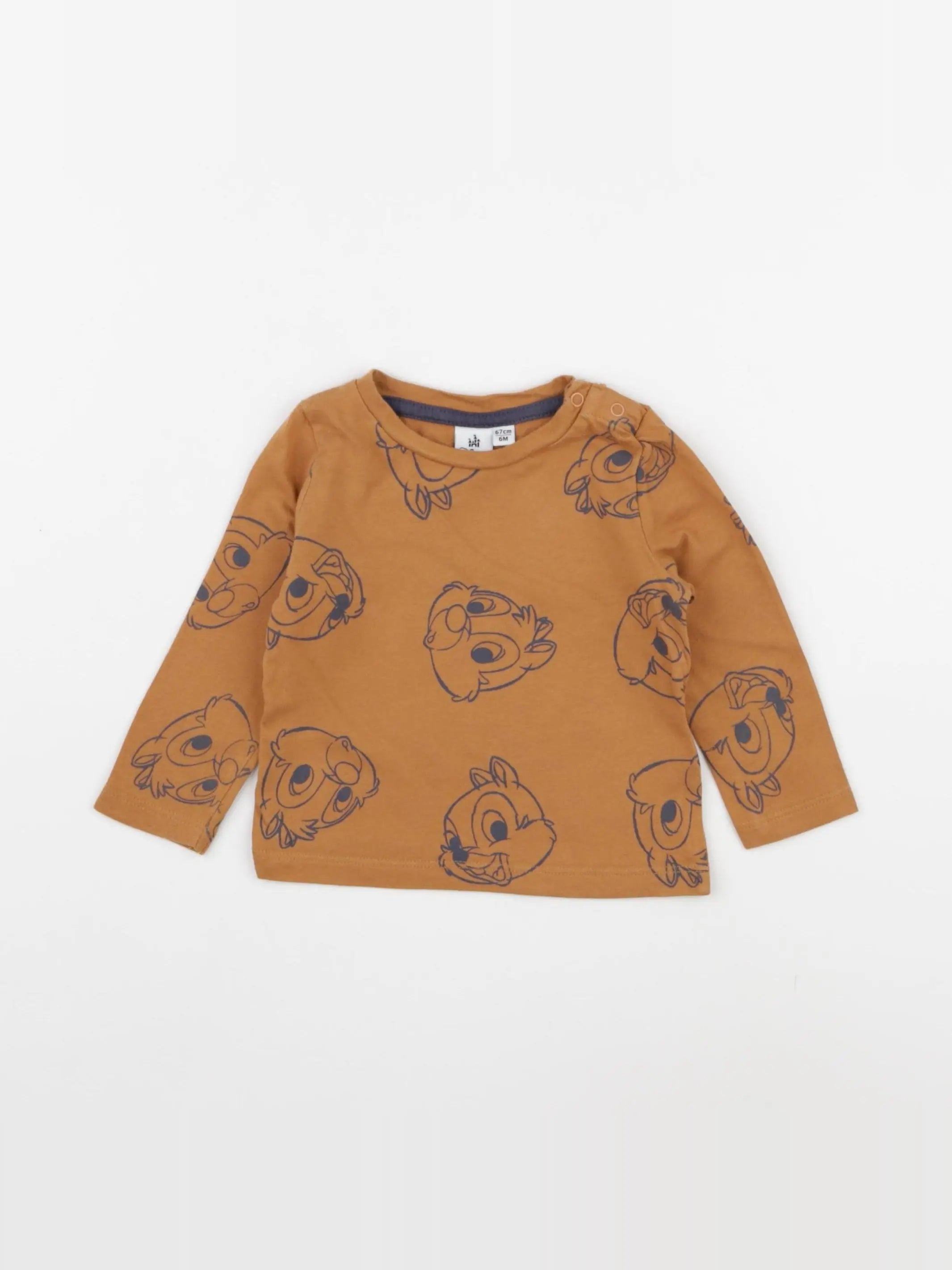 Vertbaudet - tee-shirt marron - 6 mois