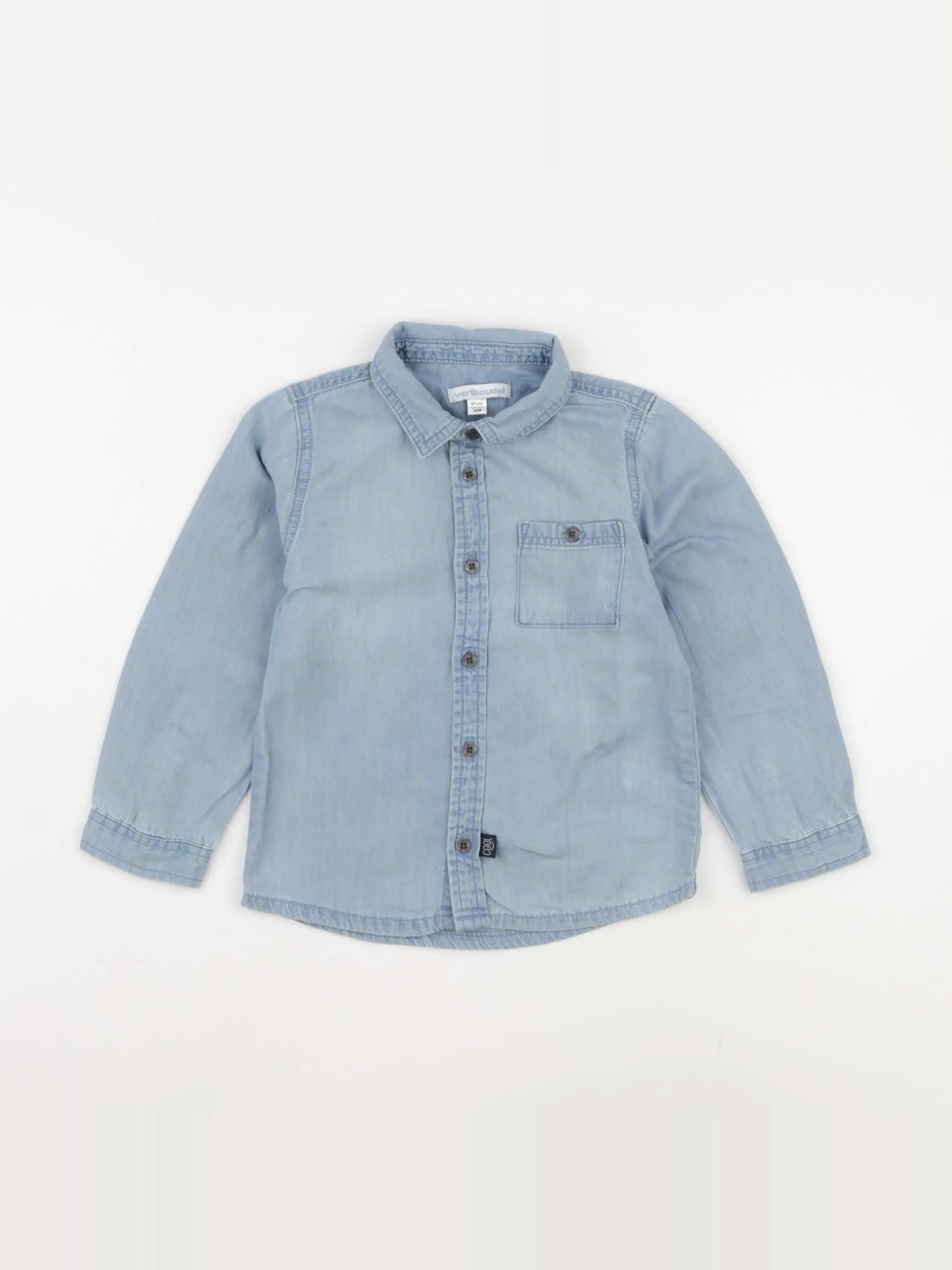 Vertbaudet - chemise bleu - 36 mois