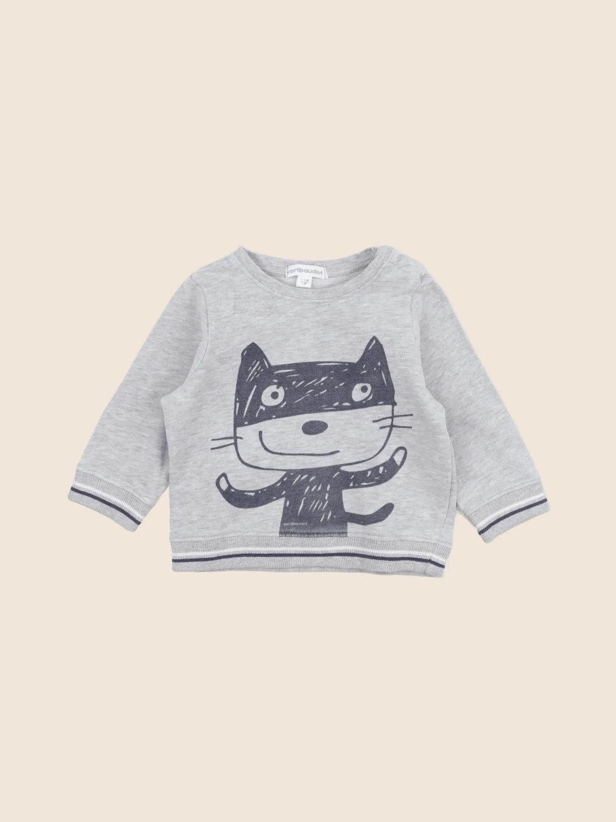 Vertbaudet - sweat gris - 9 mois