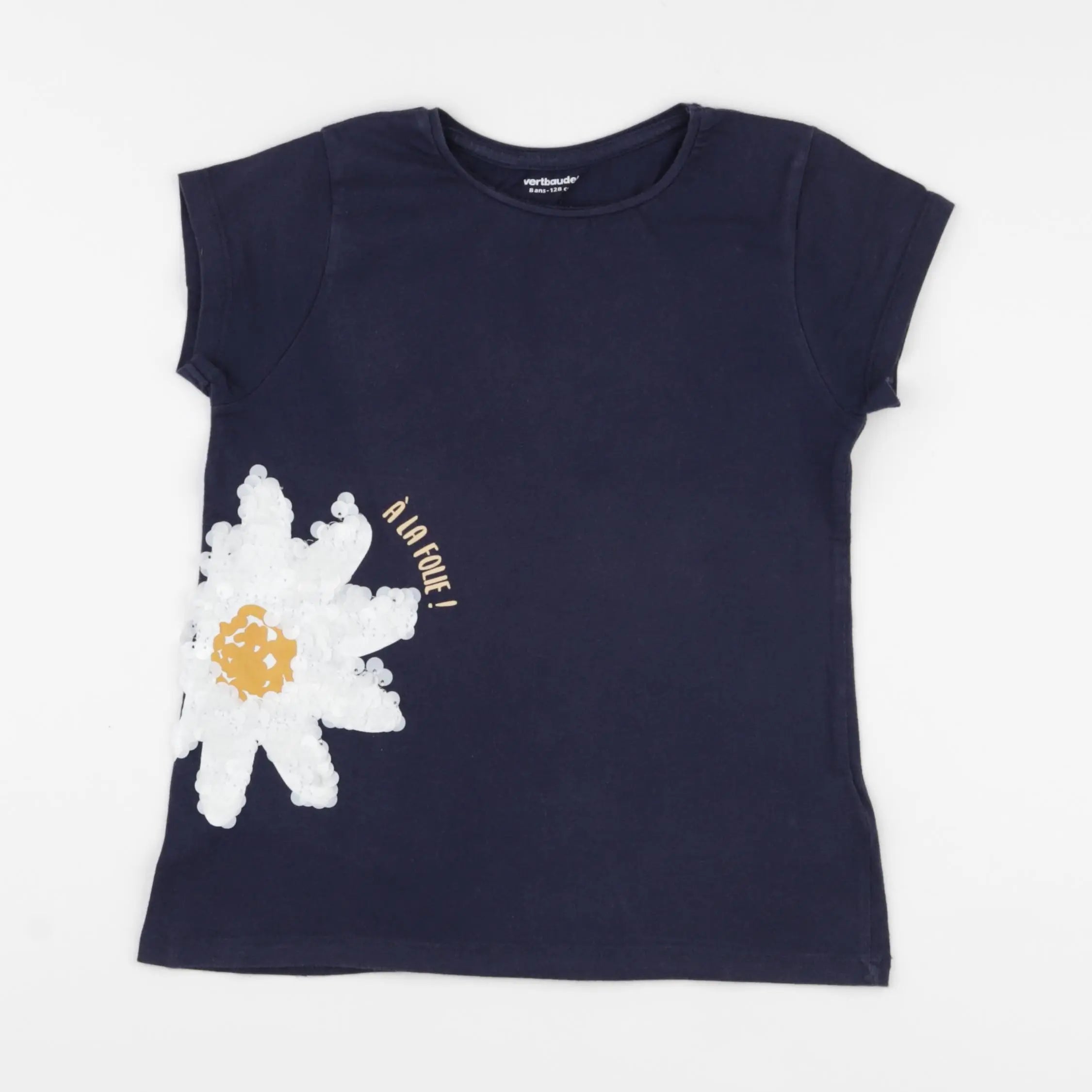 Vertbaudet - tee-shirt bleu - 8 ans
