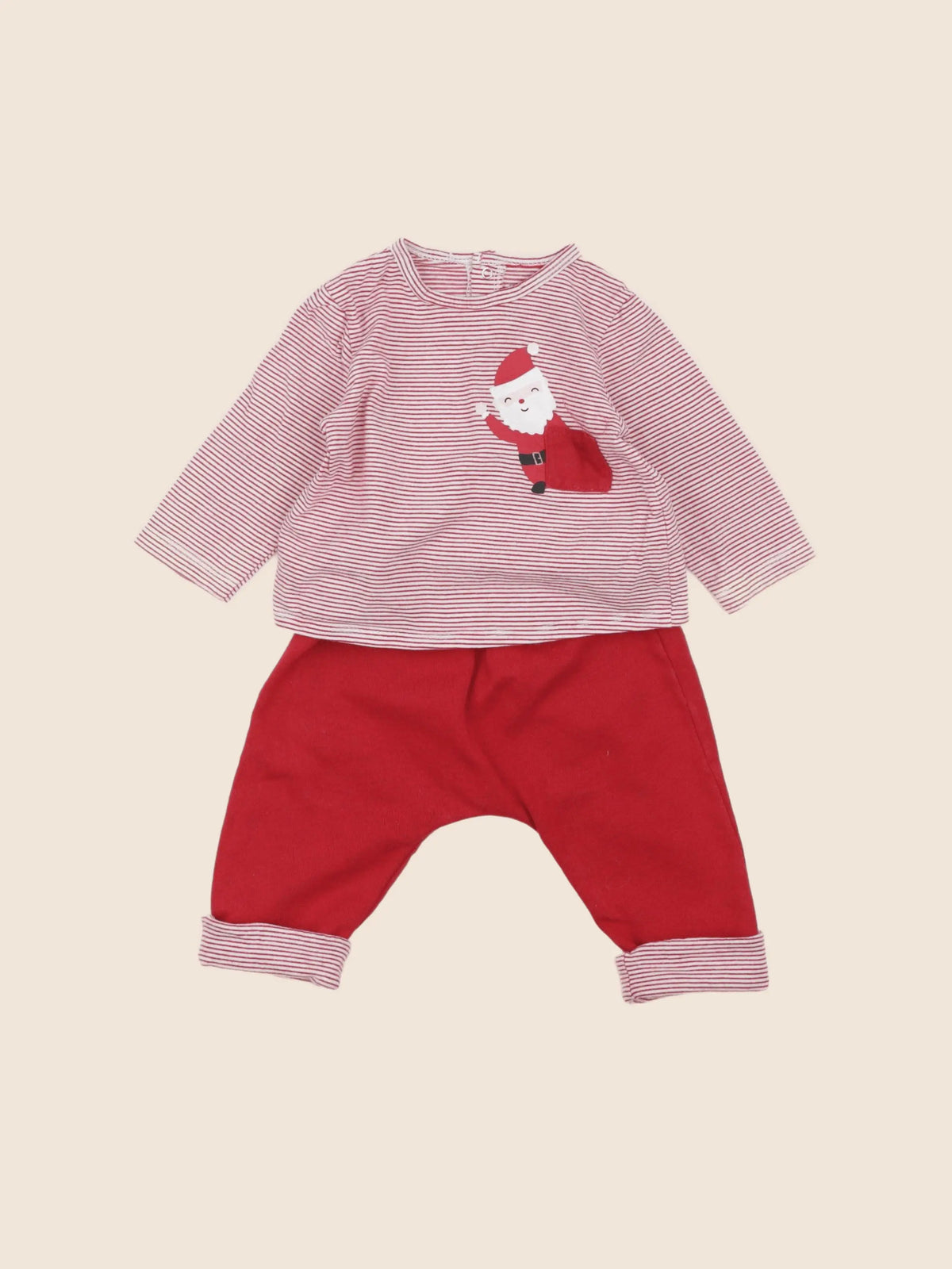 Vertbaudet - ensemble rouge - 9 mois