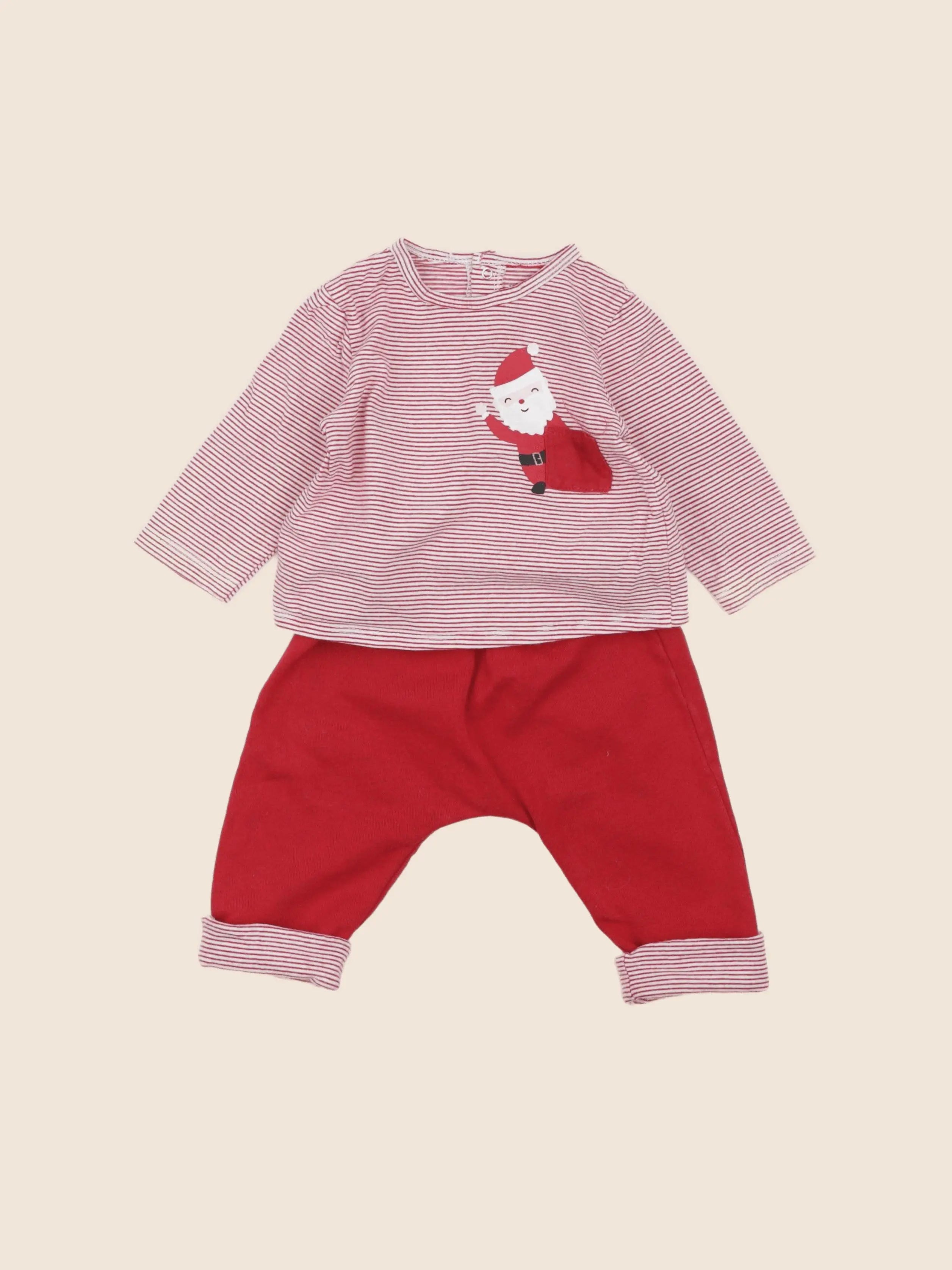 Vertbaudet - ensemble rouge - 9 mois