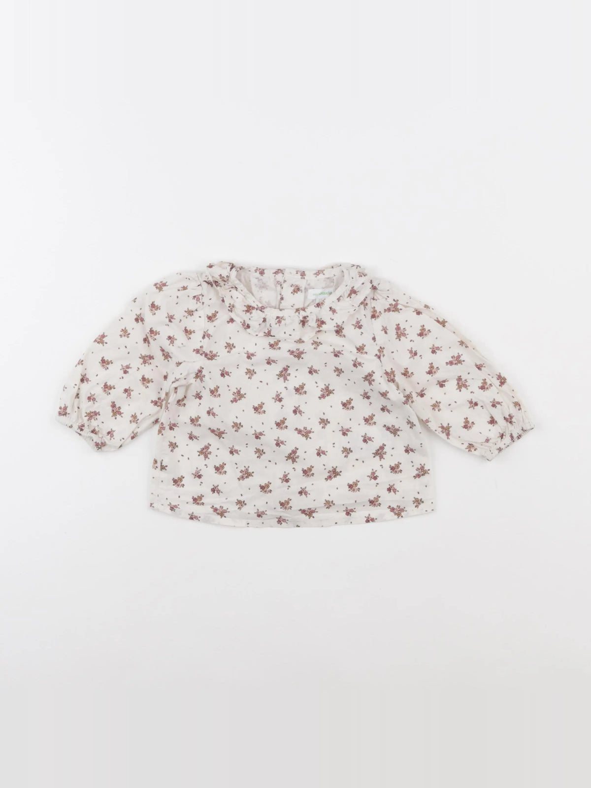 Vertbaudet - blouse beige, rose - 6 mois