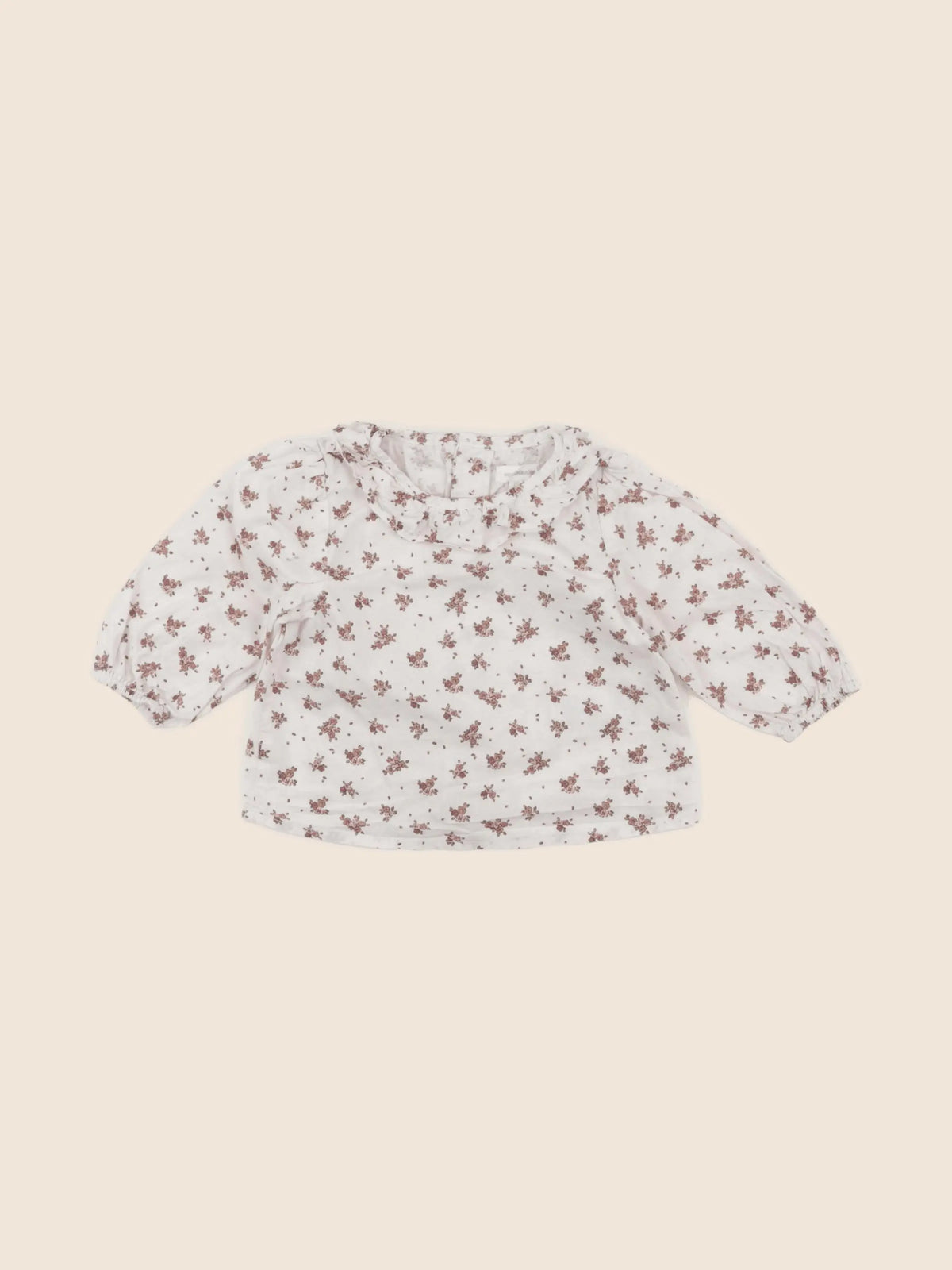 Vertbaudet - blouse beige, rose - 6 mois