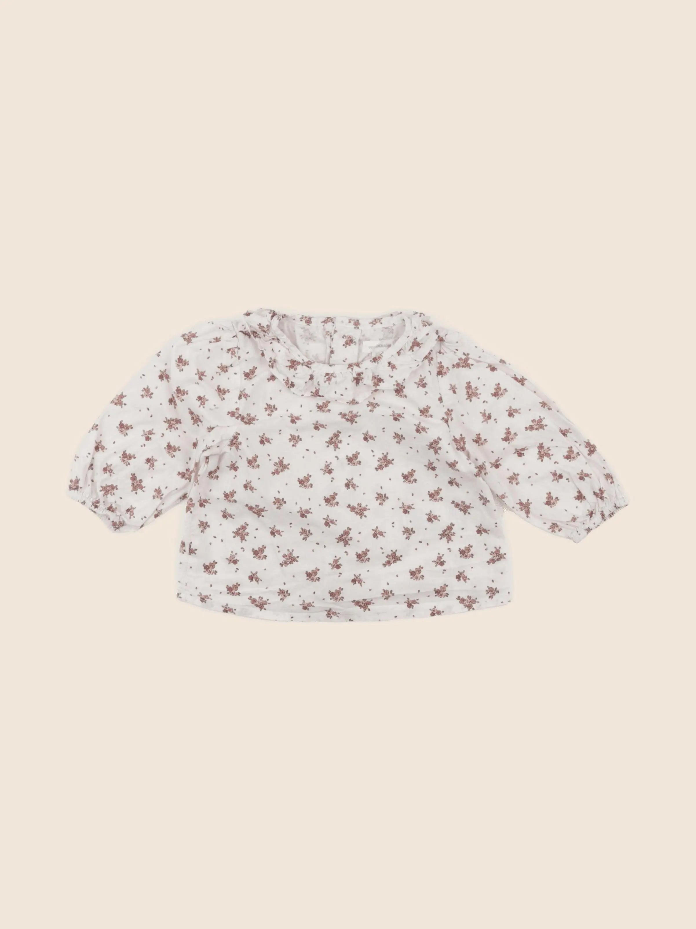 Vertbaudet - blouse beige, rose - 6 mois