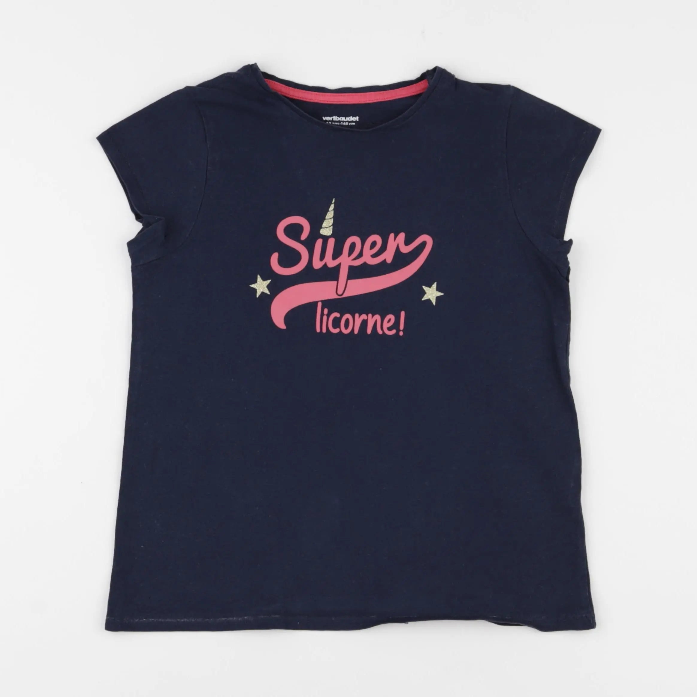 Vertbaudet - tee-shirt bleu - 10 ans