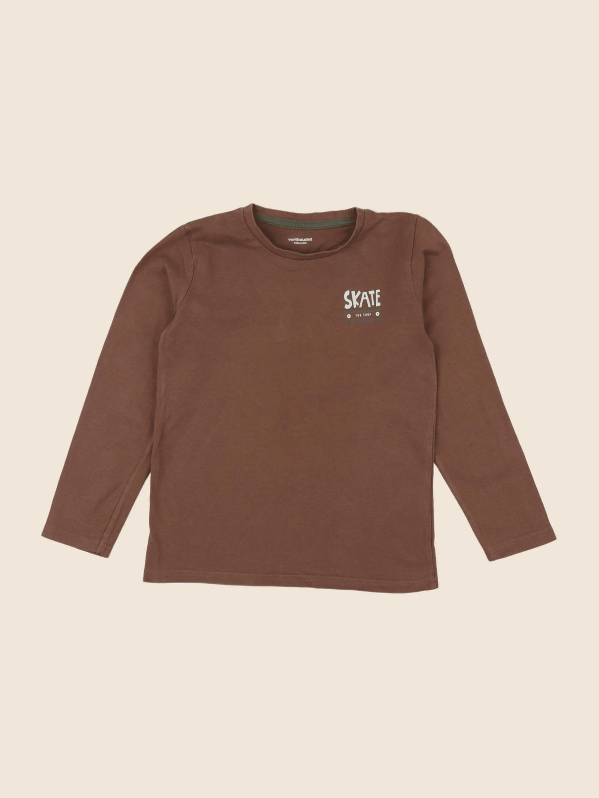 Vertbaudet - tee-shirt marron - 8 ans
