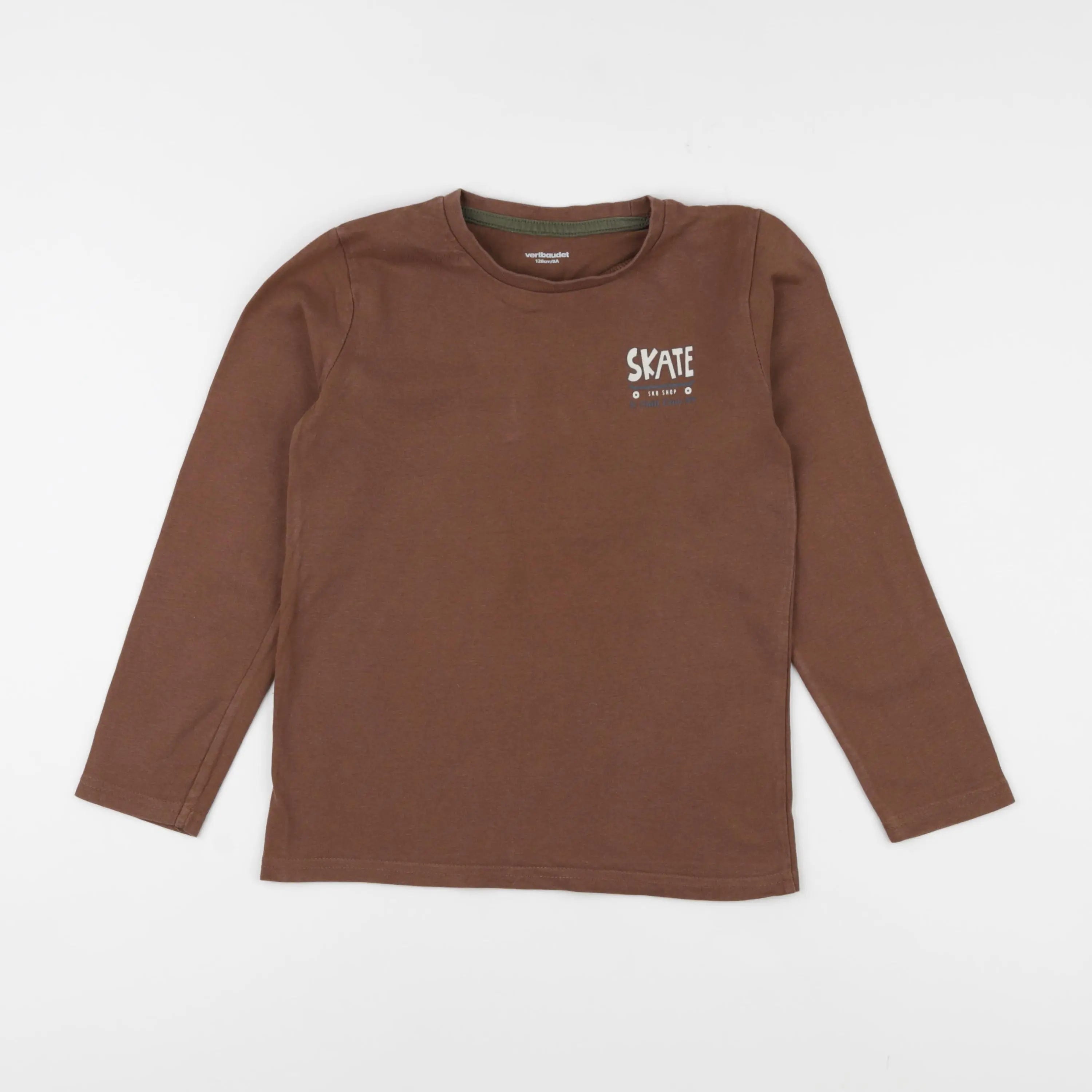 Vertbaudet - tee-shirt marron - 8 ans