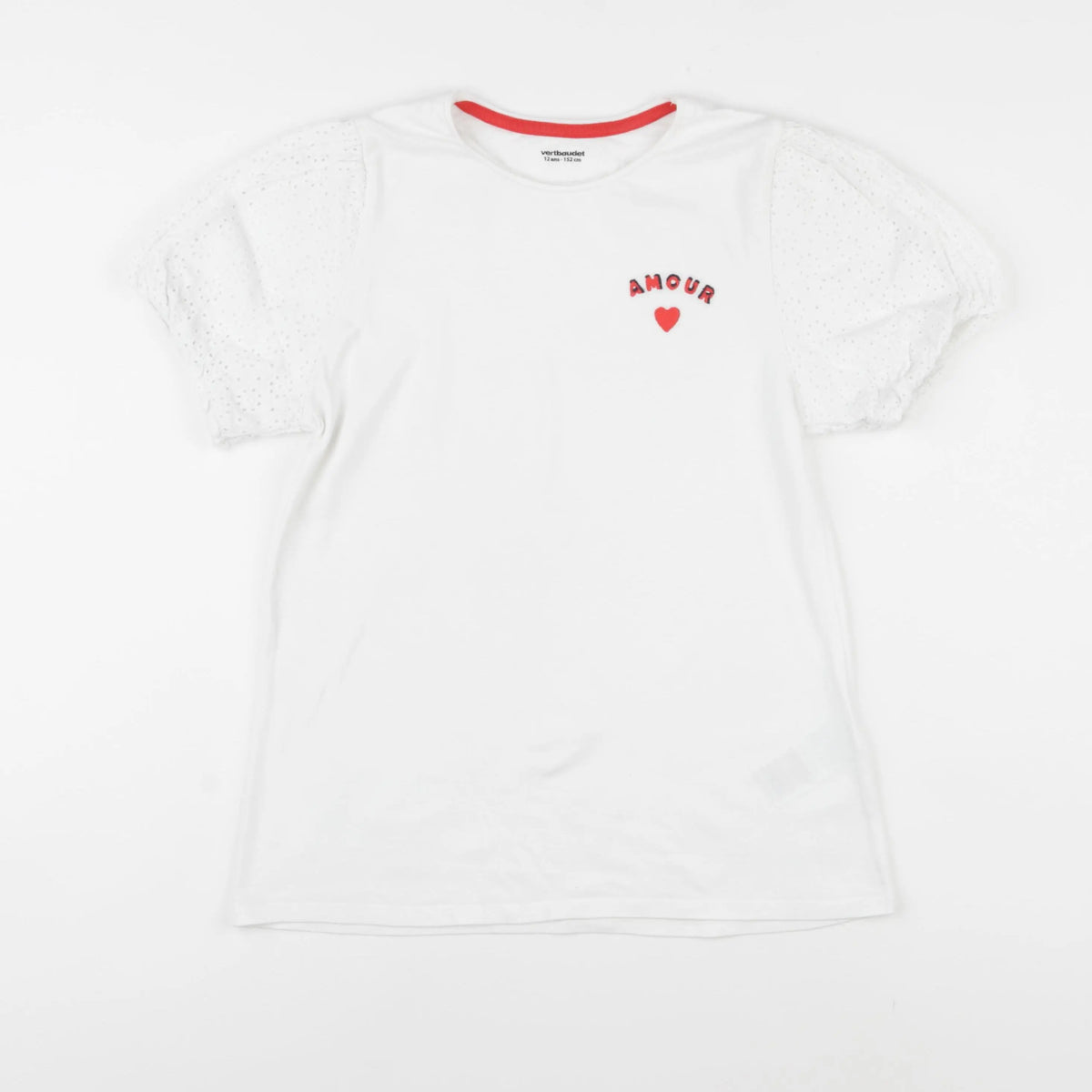 Vertbaudet - tee-shirt blanc - 12 ans