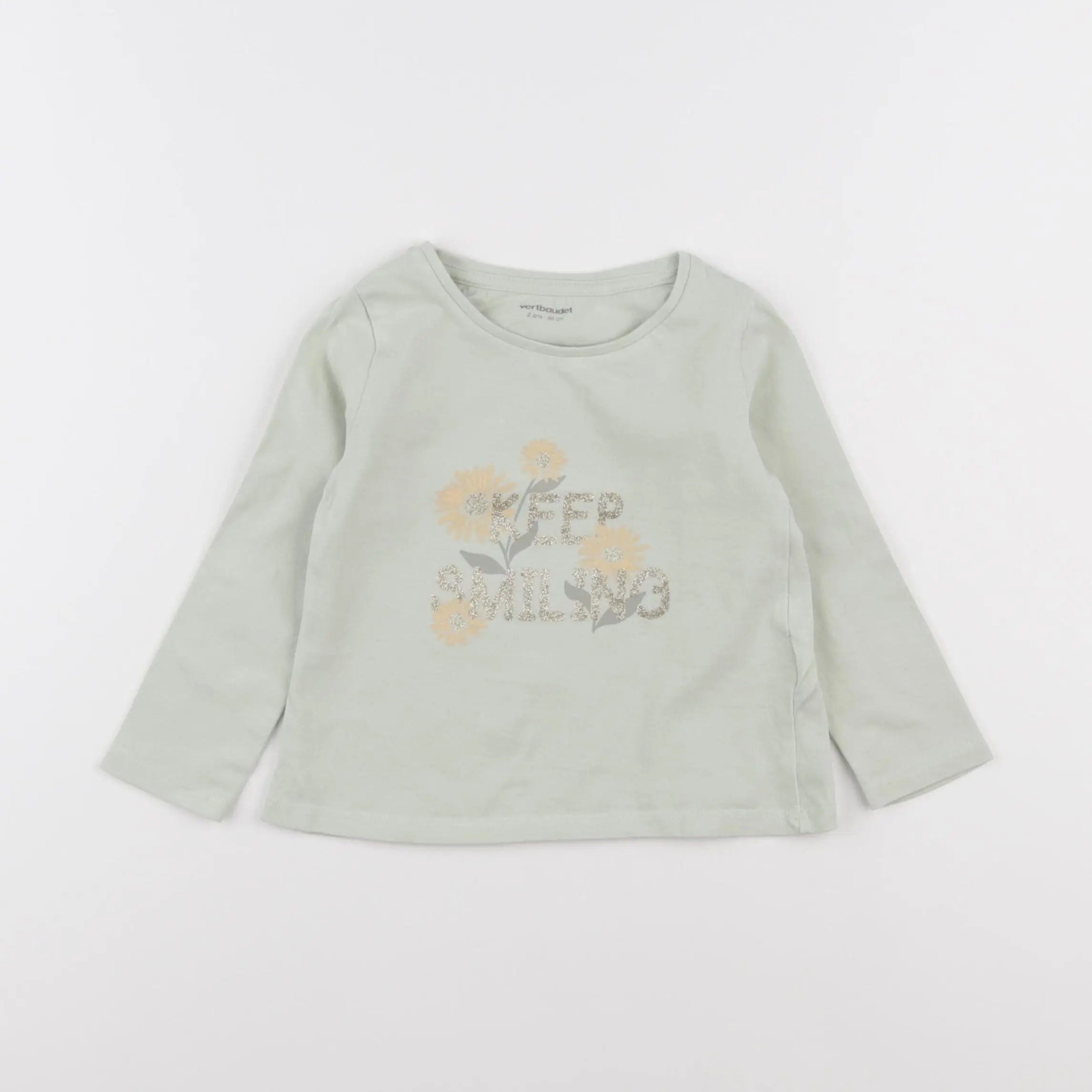 Vertbaudet - tee-shirt vert - 2 ans