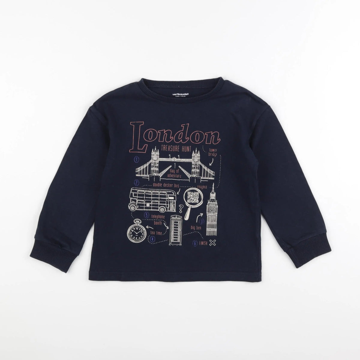 Vertbaudet - tee-shirt bleu - 6 ans