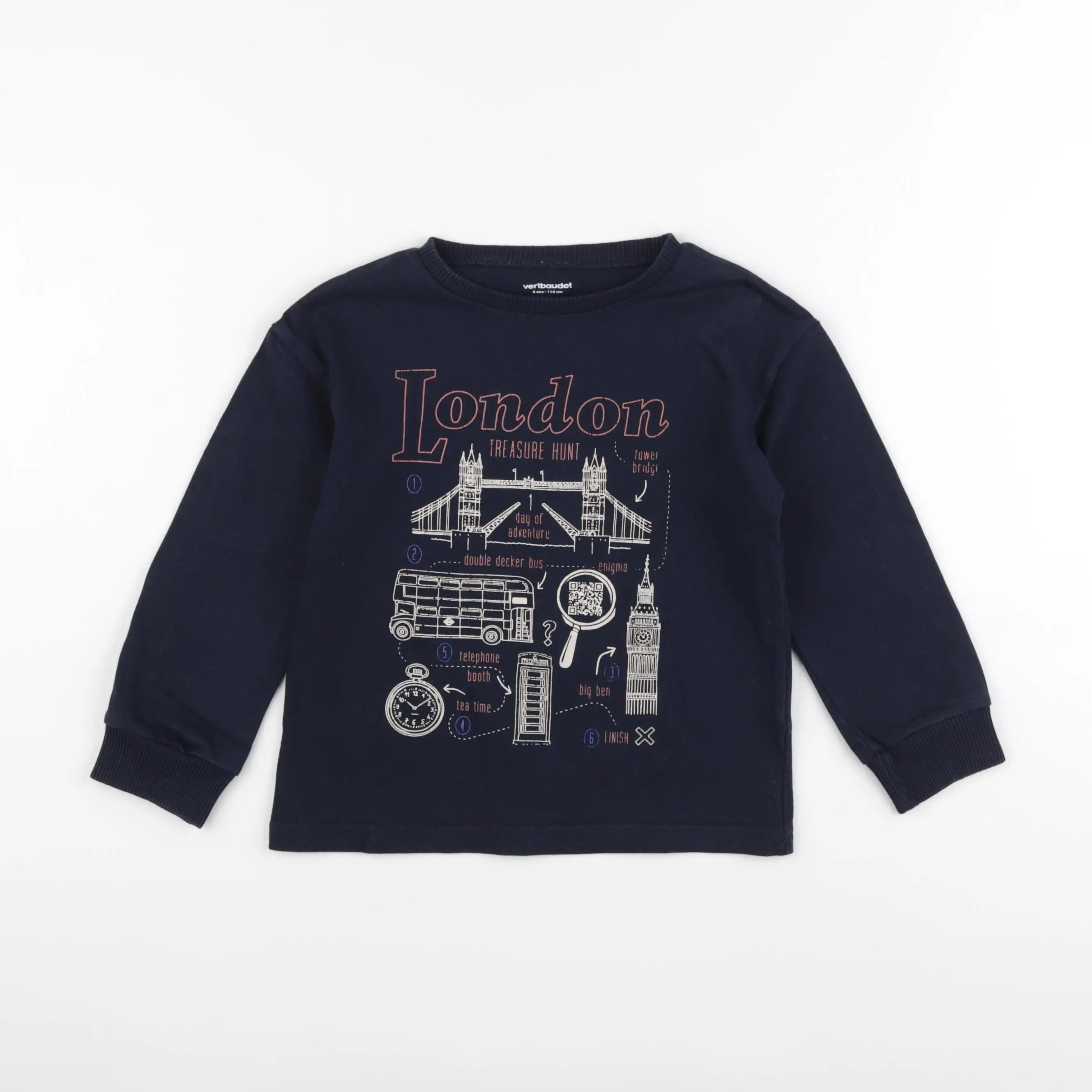 Vertbaudet - tee-shirt bleu - 6 ans