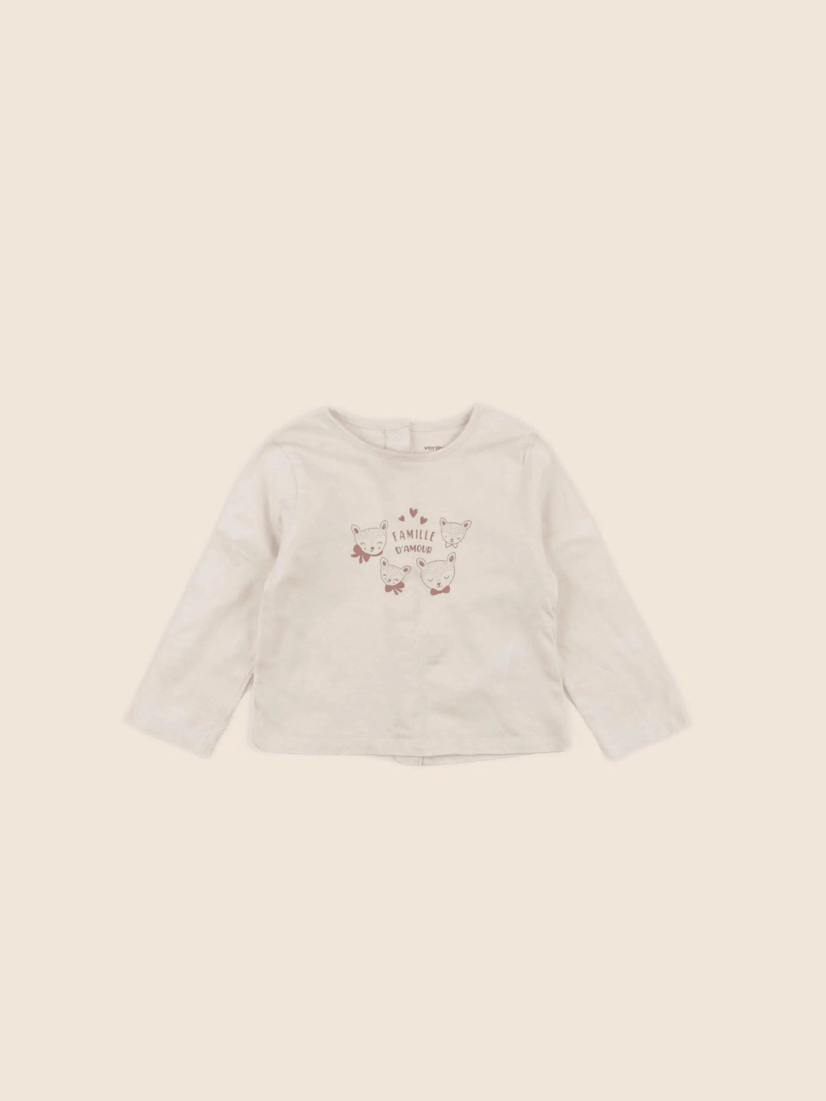 Vertbaudet - tee-shirt beige - 9 mois