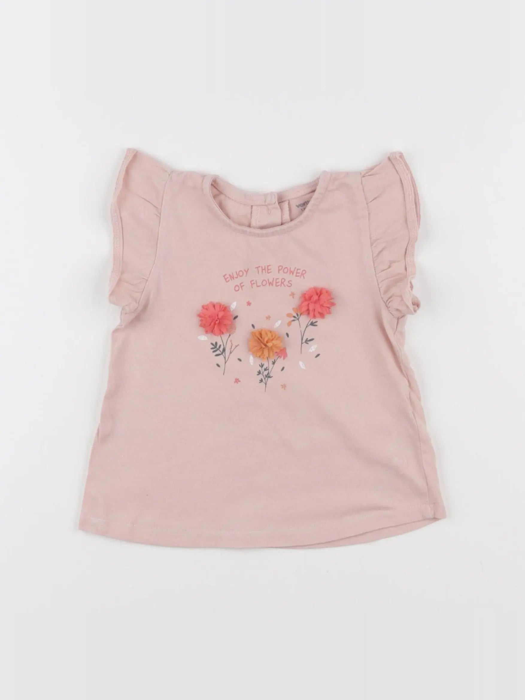 Vertbaudet - tee-shirt rose - 12 mois
