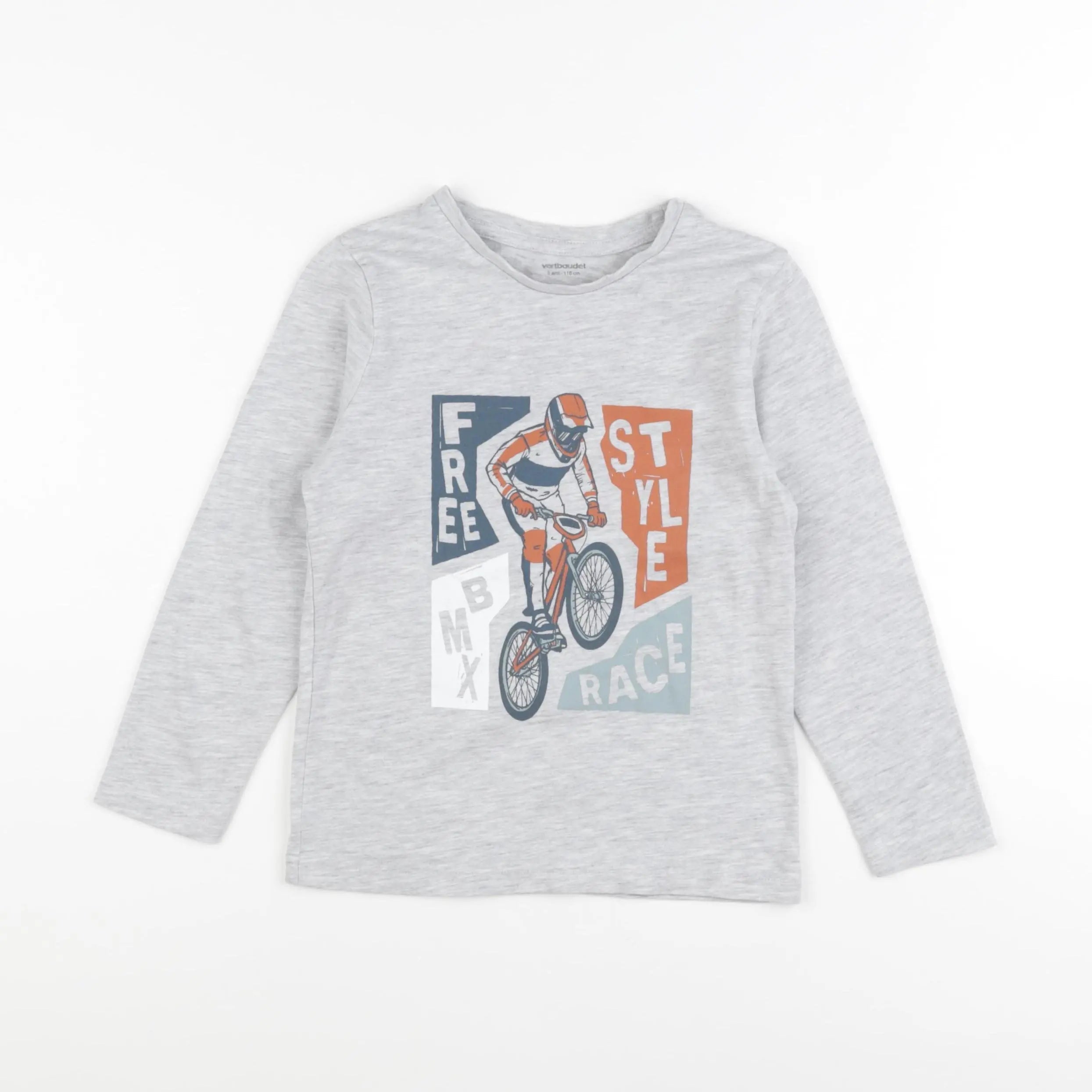 Vertbaudet - tee-shirt gris - 6 ans