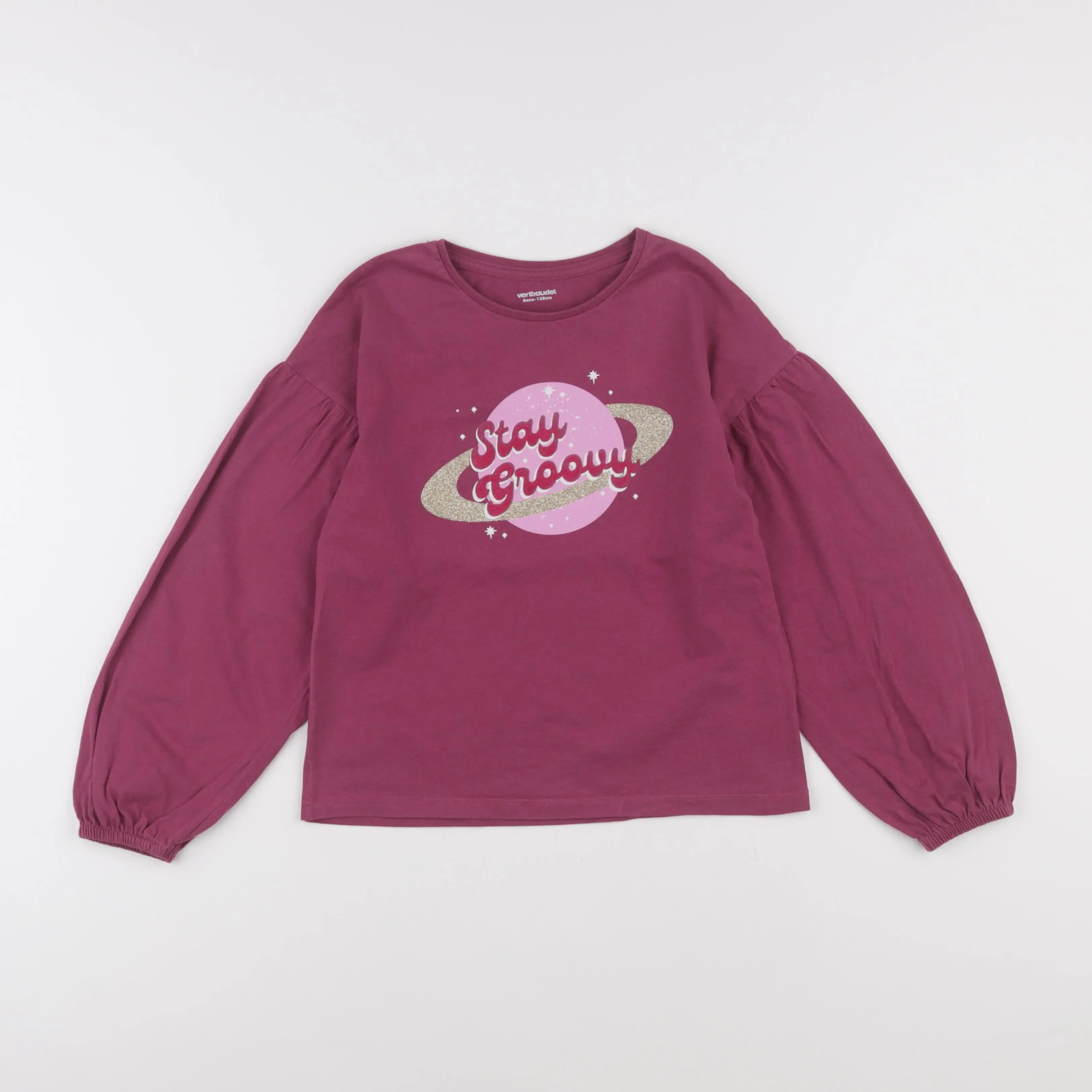 Vertbaudet - tee-shirt violet - 8 ans
