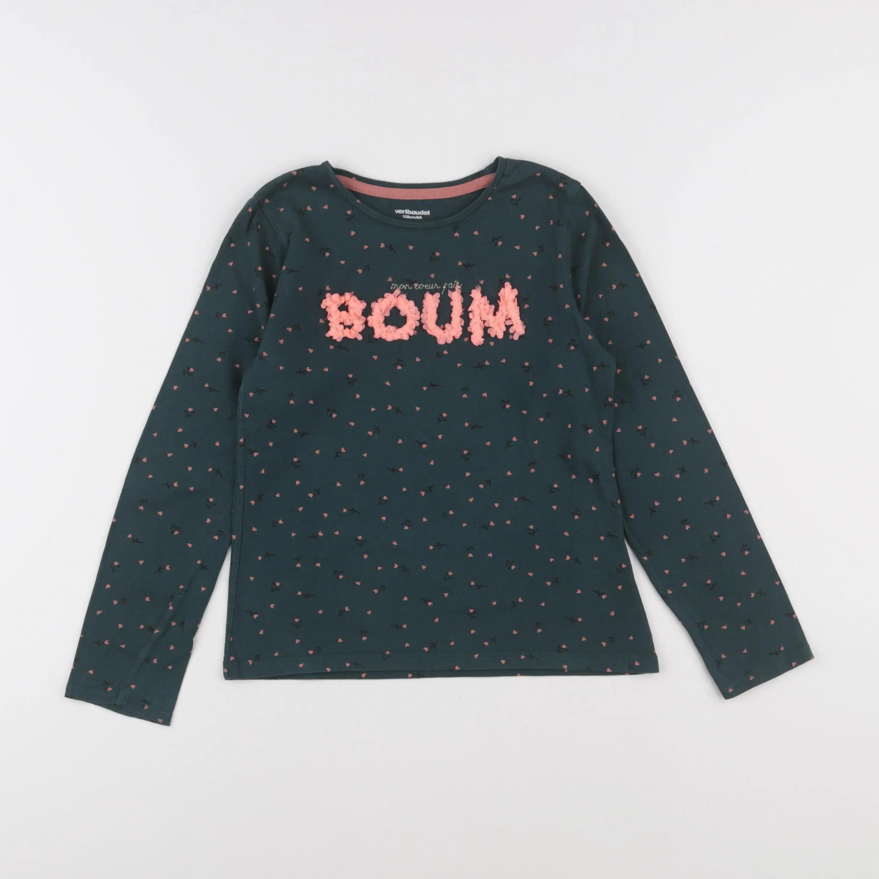 Vertbaudet - tee-shirt vert - 8 ans