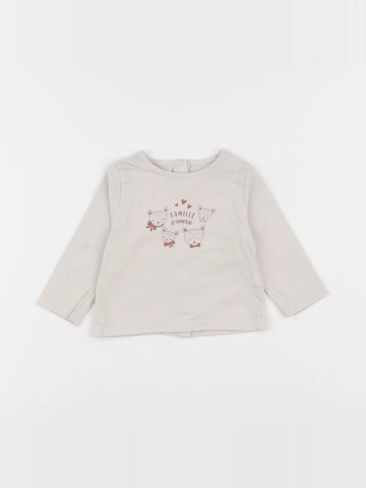 Vertbaudet - tee-shirt beige - 6 mois