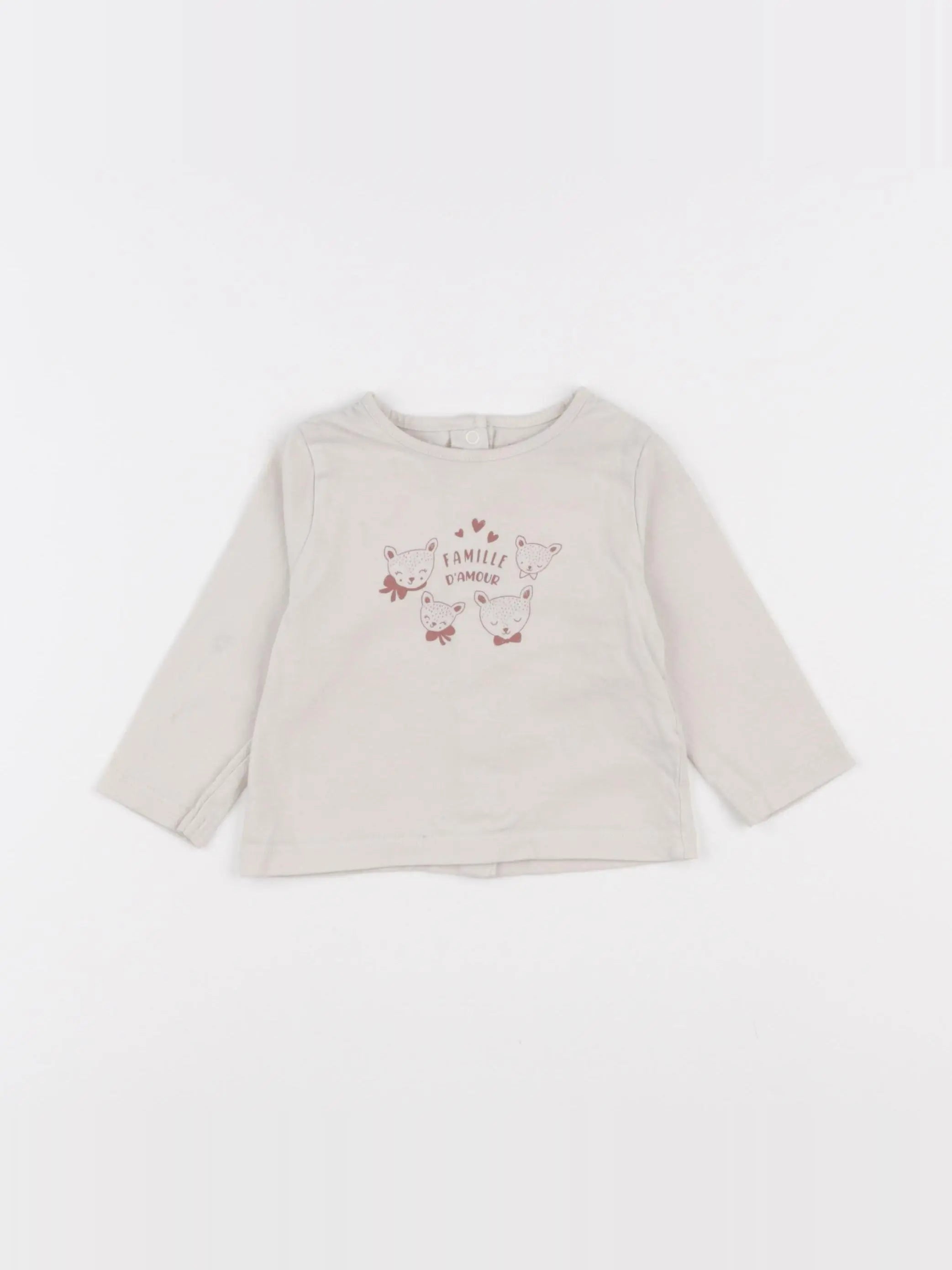 Vertbaudet - tee-shirt beige - 6 mois