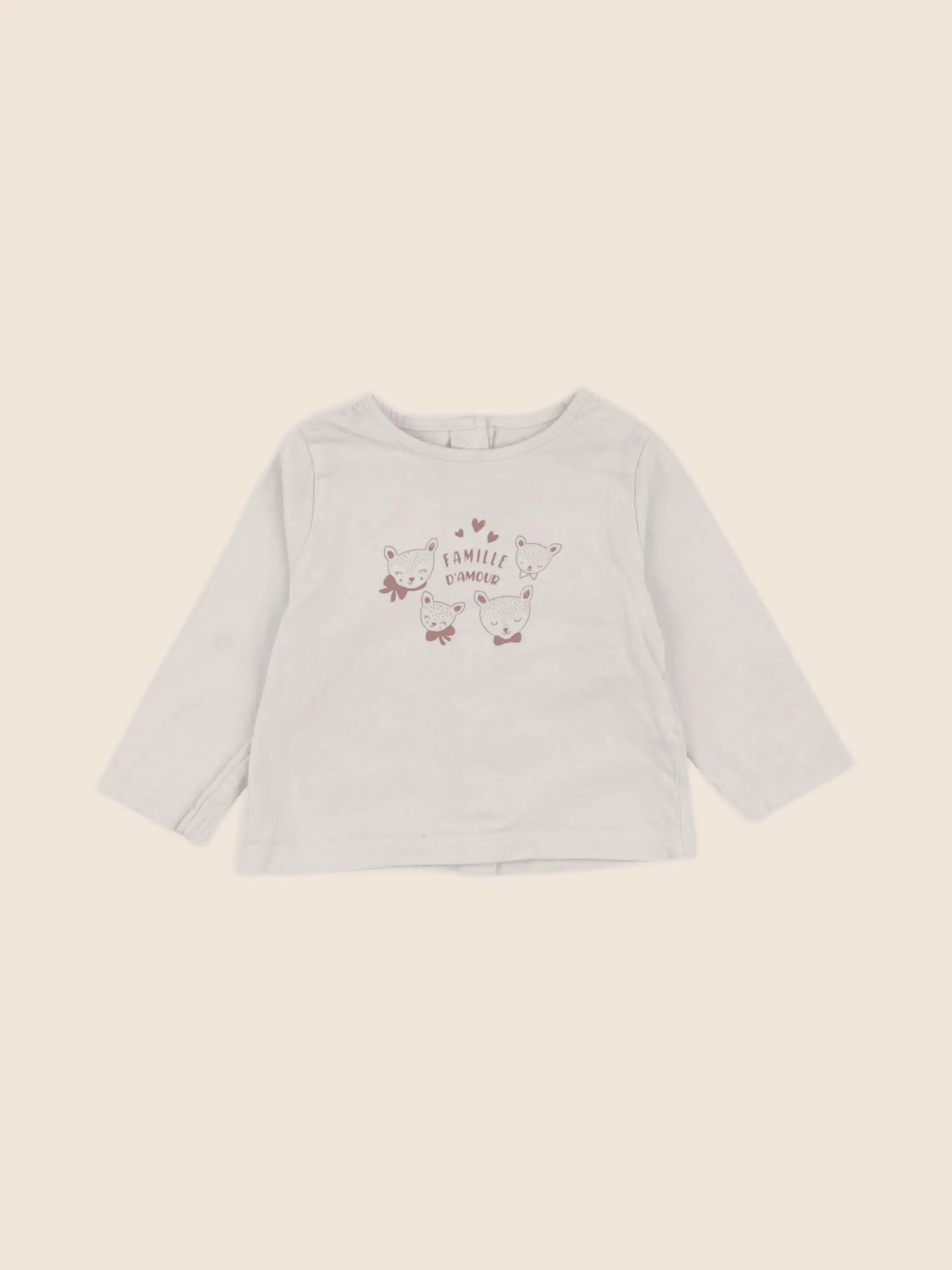 Vertbaudet - tee-shirt beige - 6 mois