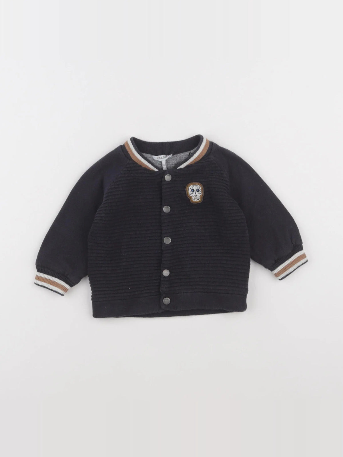 IKKS - veste doublé, imprimé au dos bleu - 6 mois