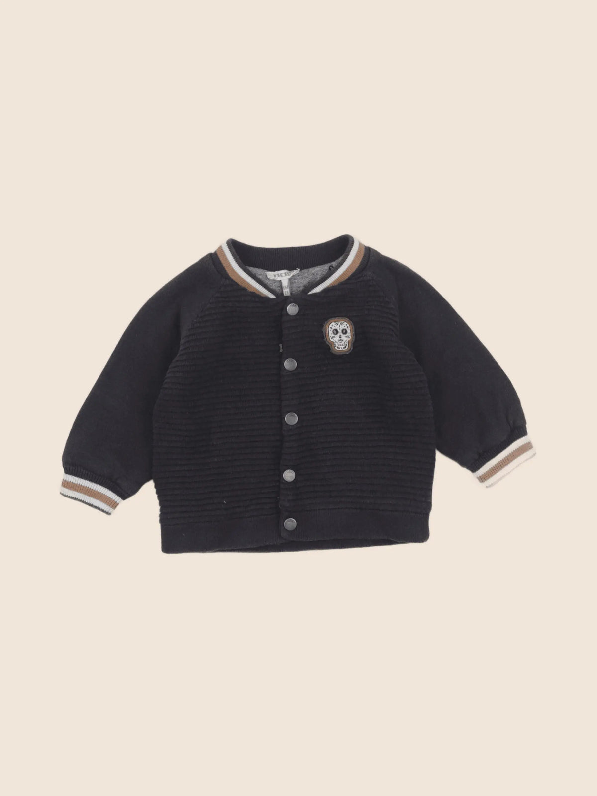 IKKS - veste doublé, imprimé au dos bleu - 6 mois