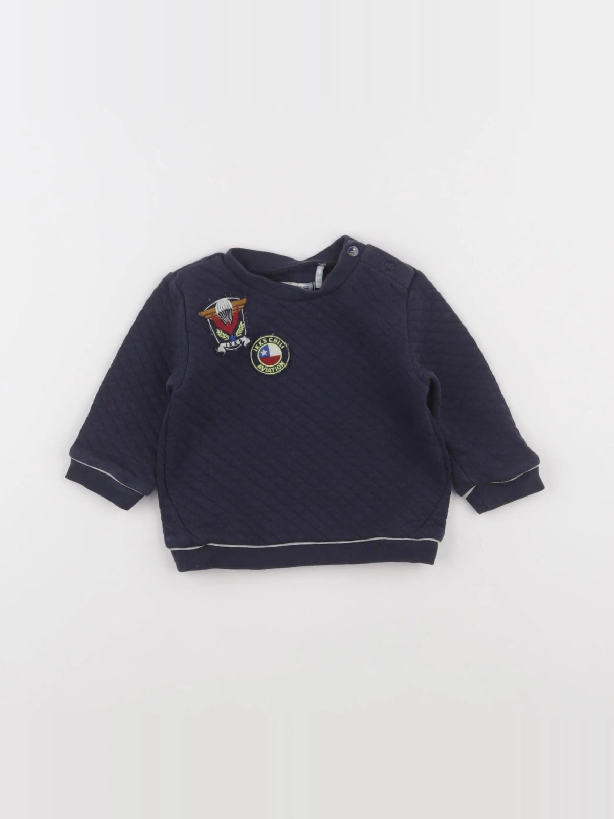 IKKS - sweat bleu - 6 mois
