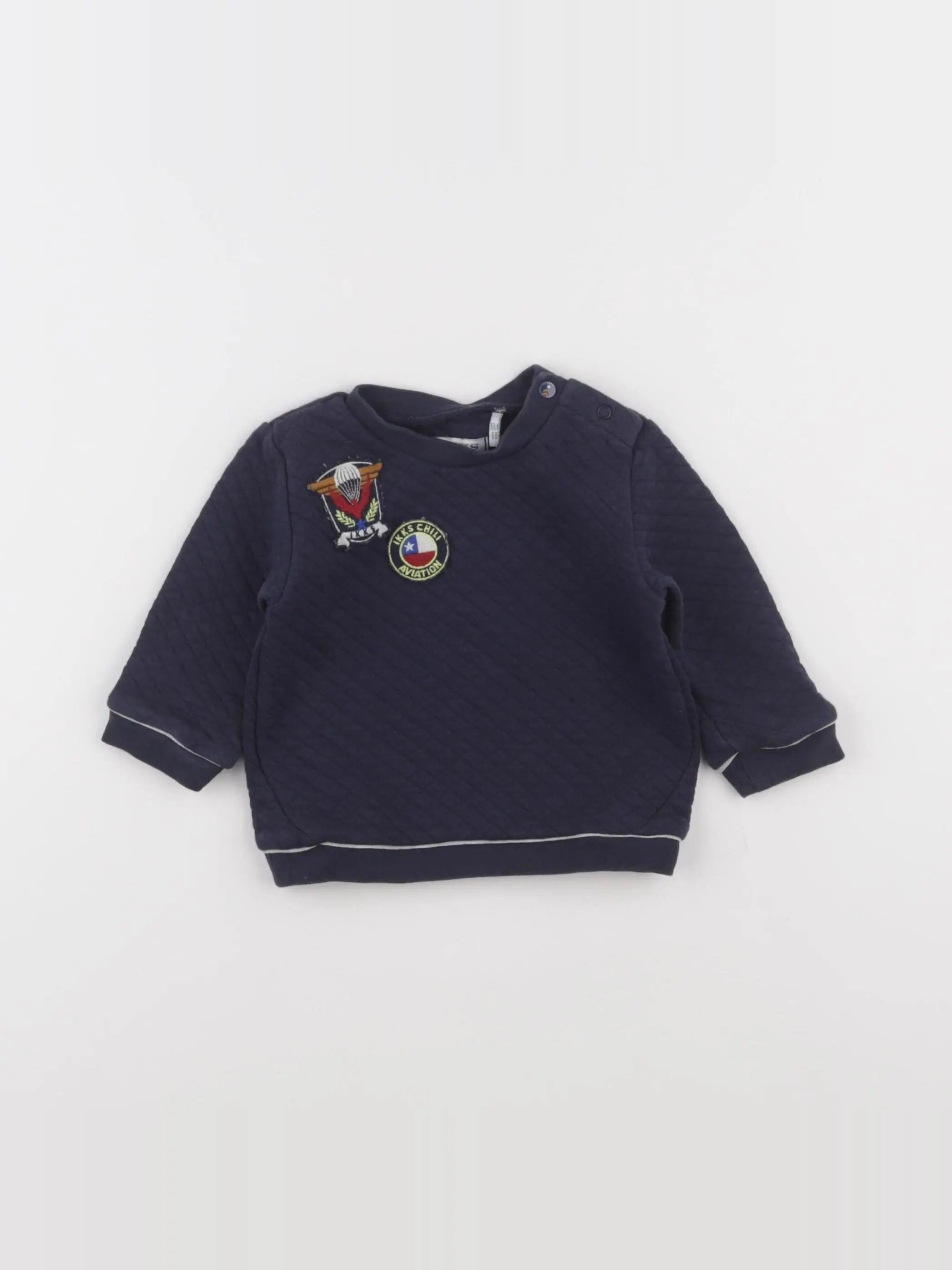 IKKS - sweat bleu - 6 mois