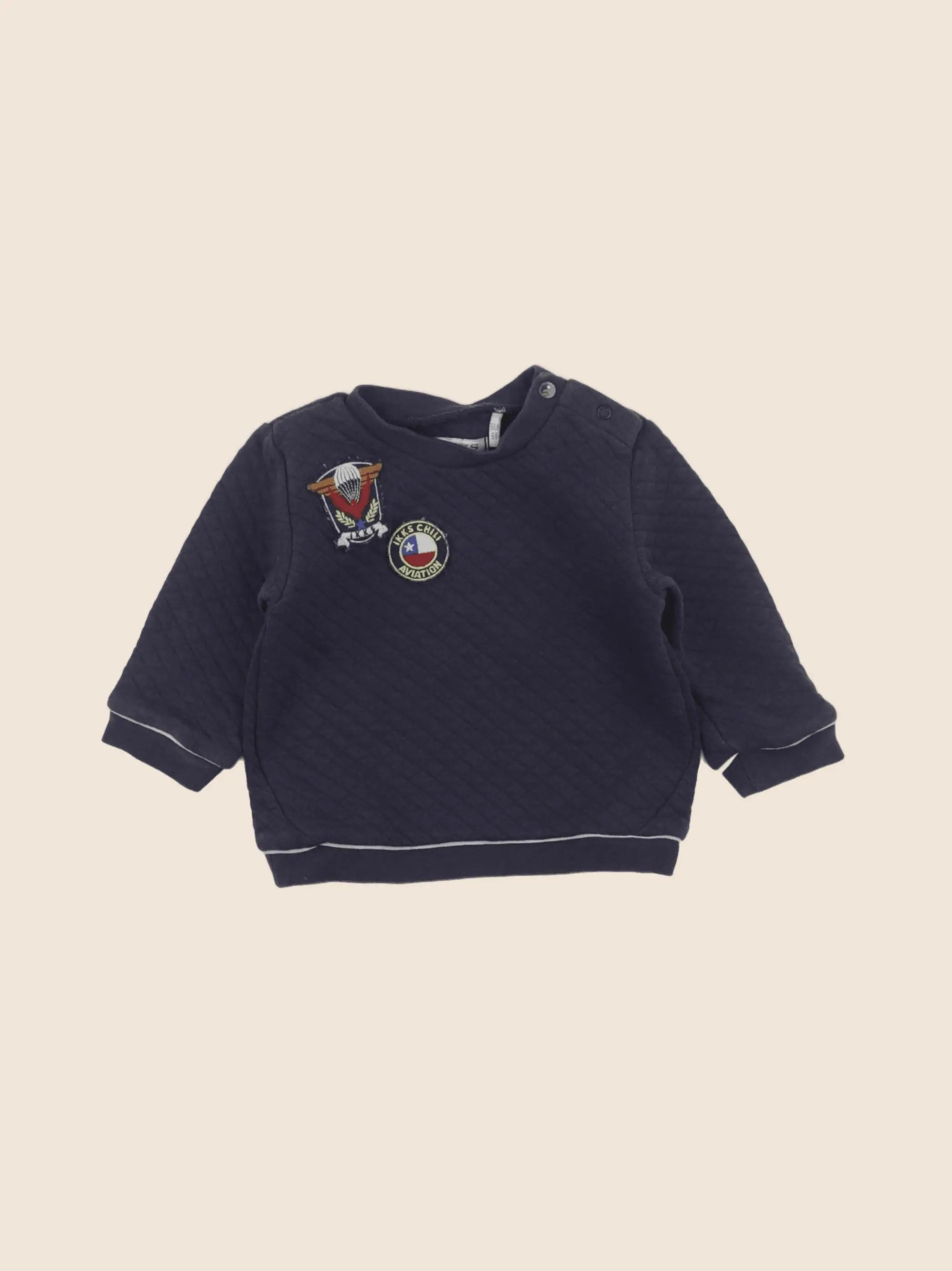 IKKS - sweat bleu - 6 mois