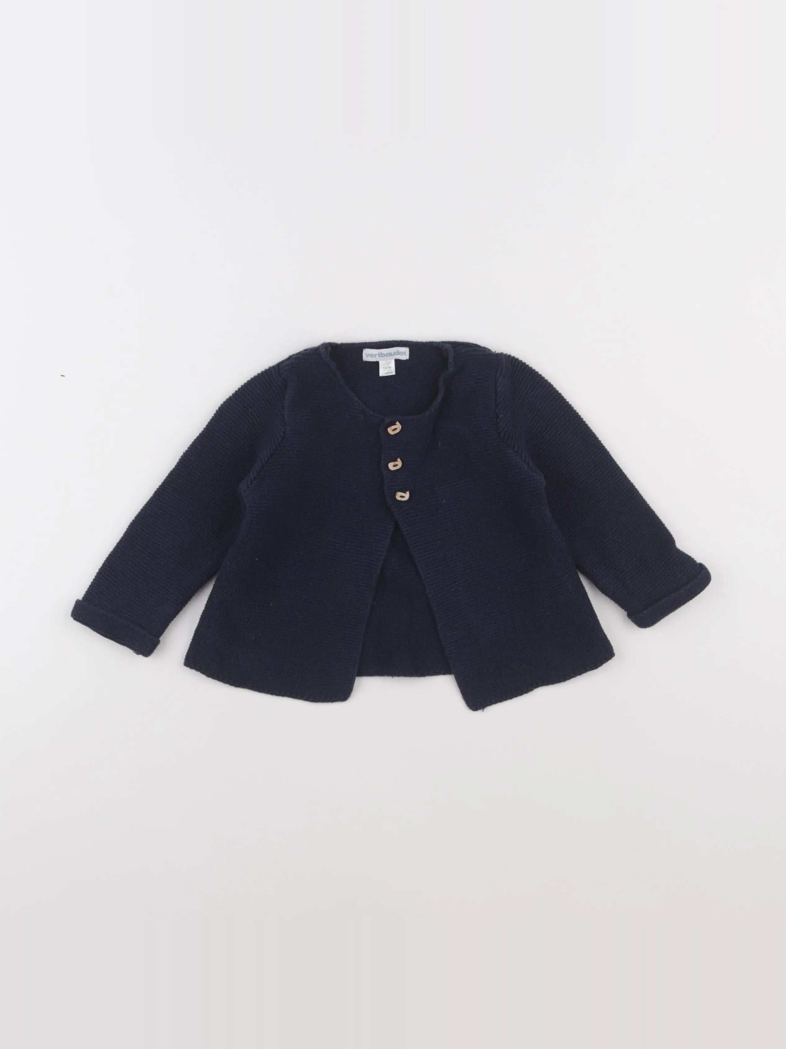 Vertbaudet - gilet bleu - 12 mois