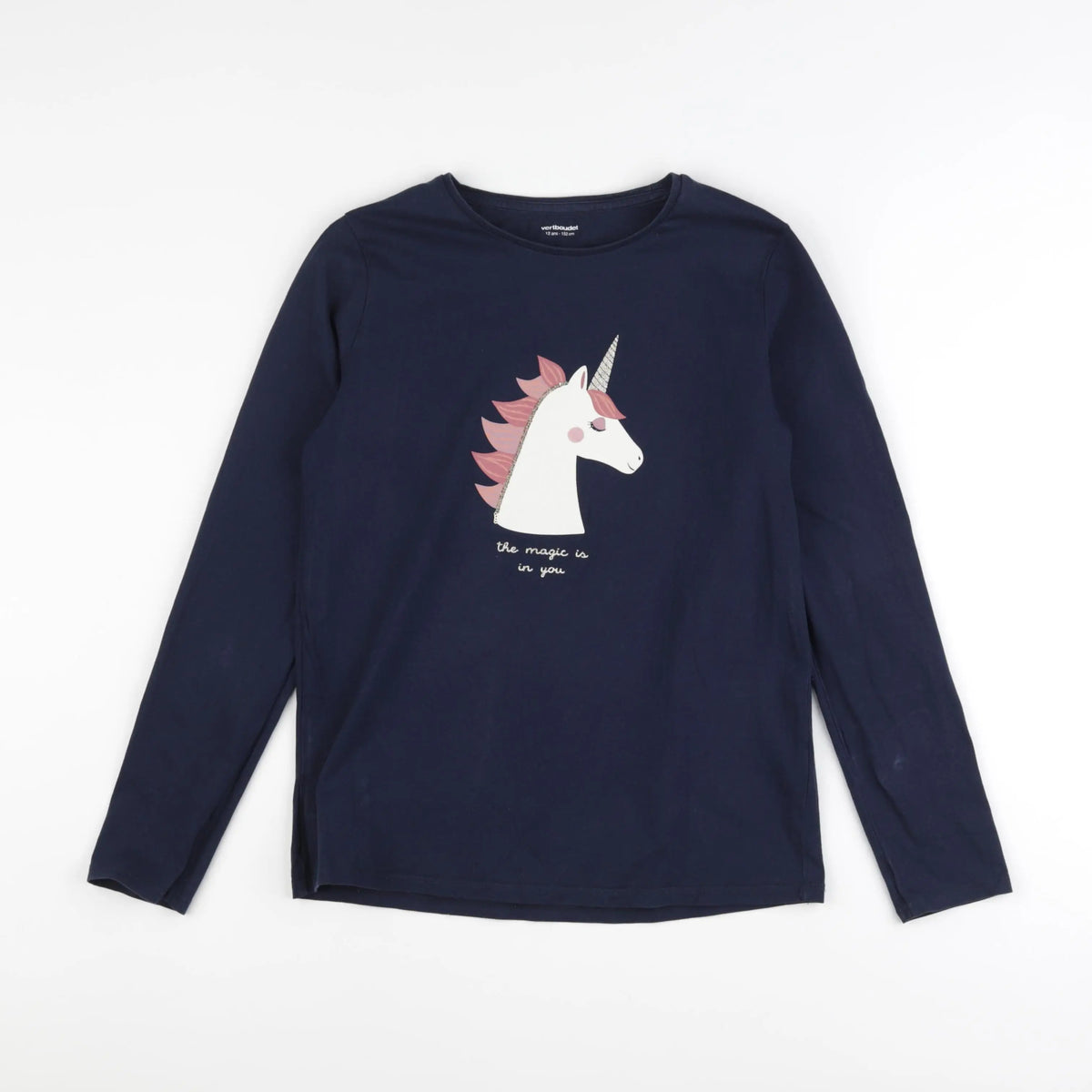 Vertbaudet - tee-shirt bleu - 12 ans