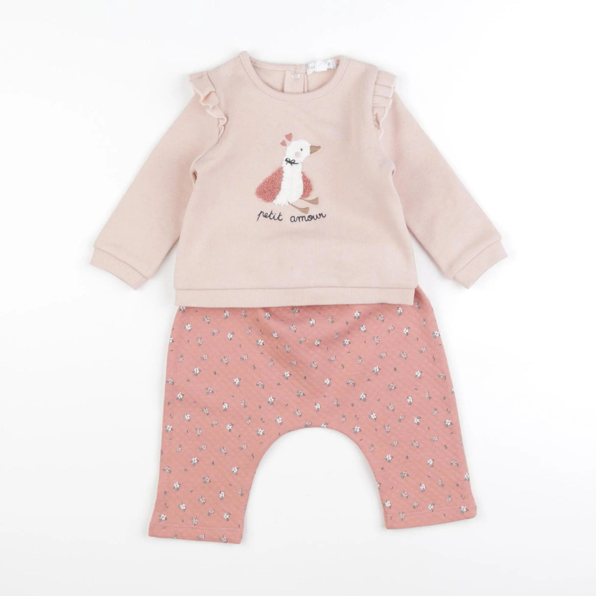 Vertbaudet - ensemble rose - 6 mois