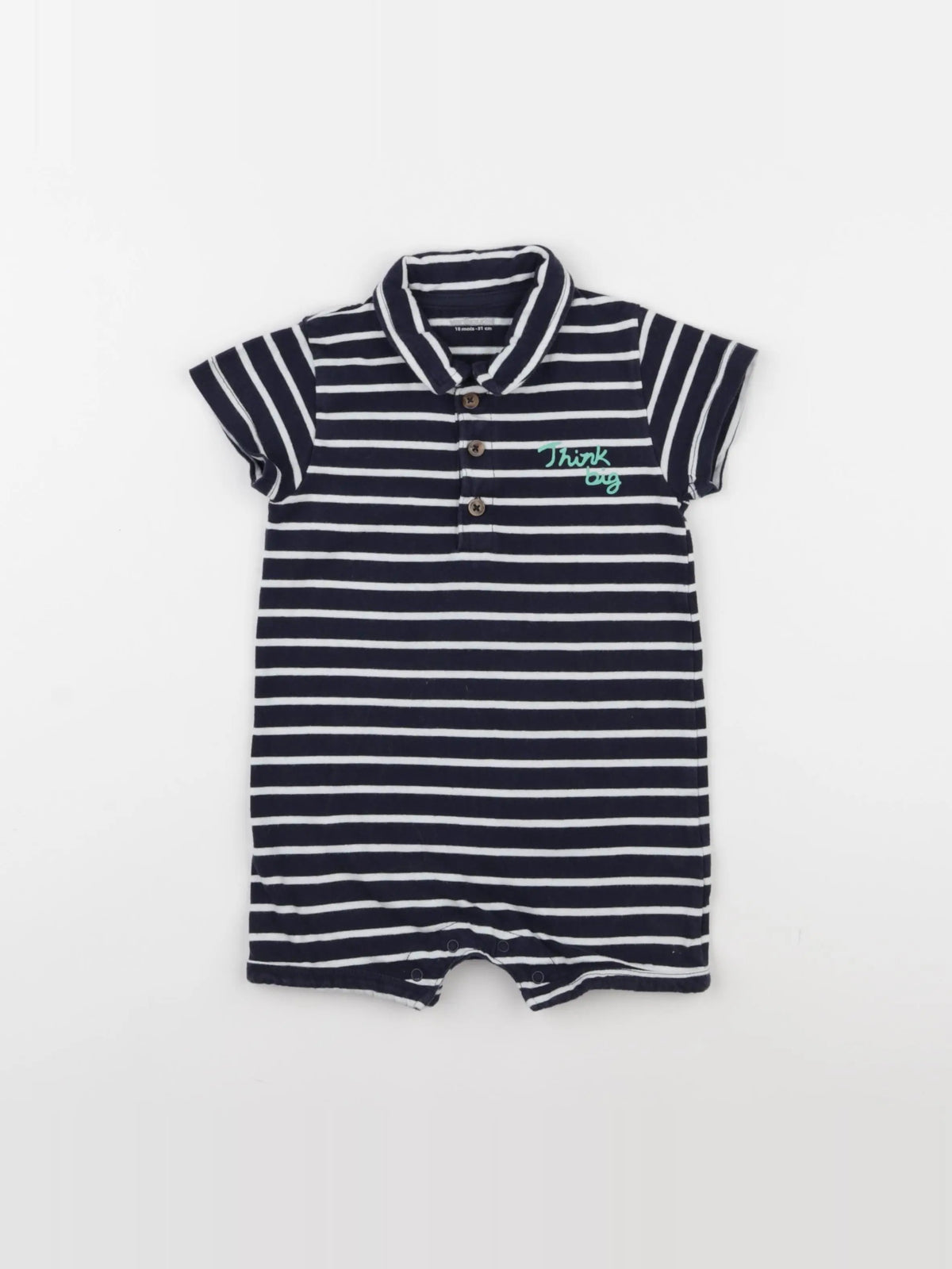 Vertbaudet - combinaison blanc, bleu - 18 mois