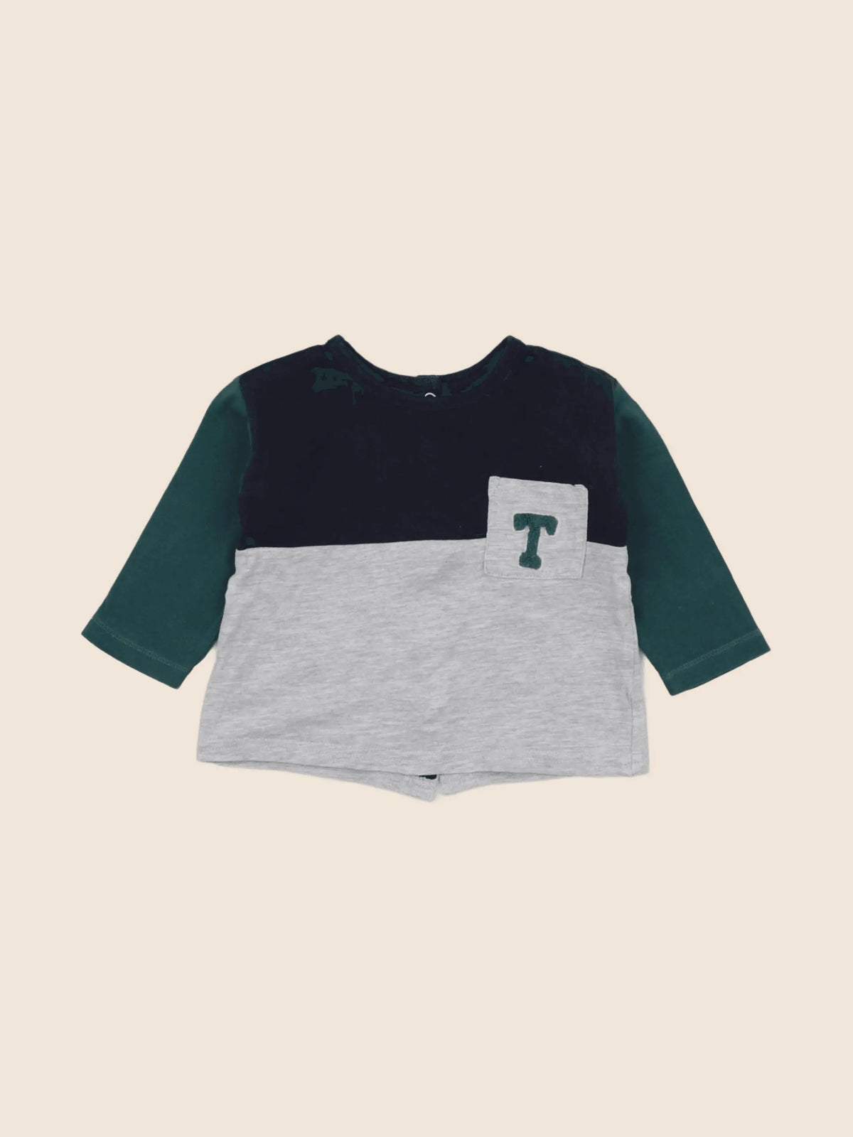 Vertbaudet - tee-shirt gris, bleu - 6 mois
