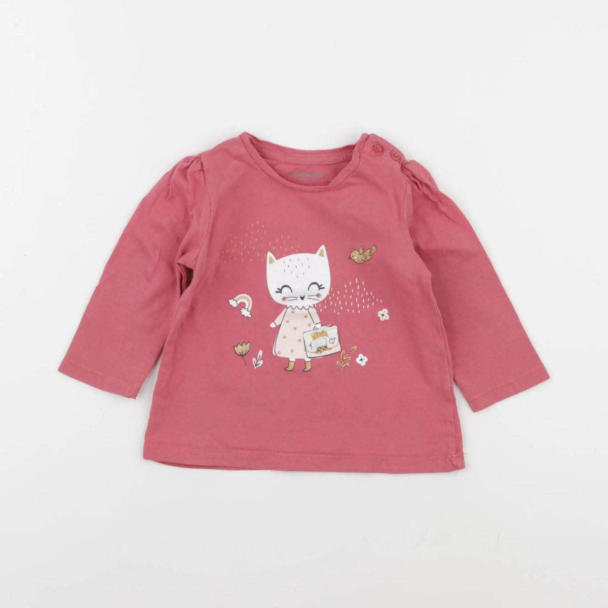 Vertbaudet - tee-shirt rose - 9 mois